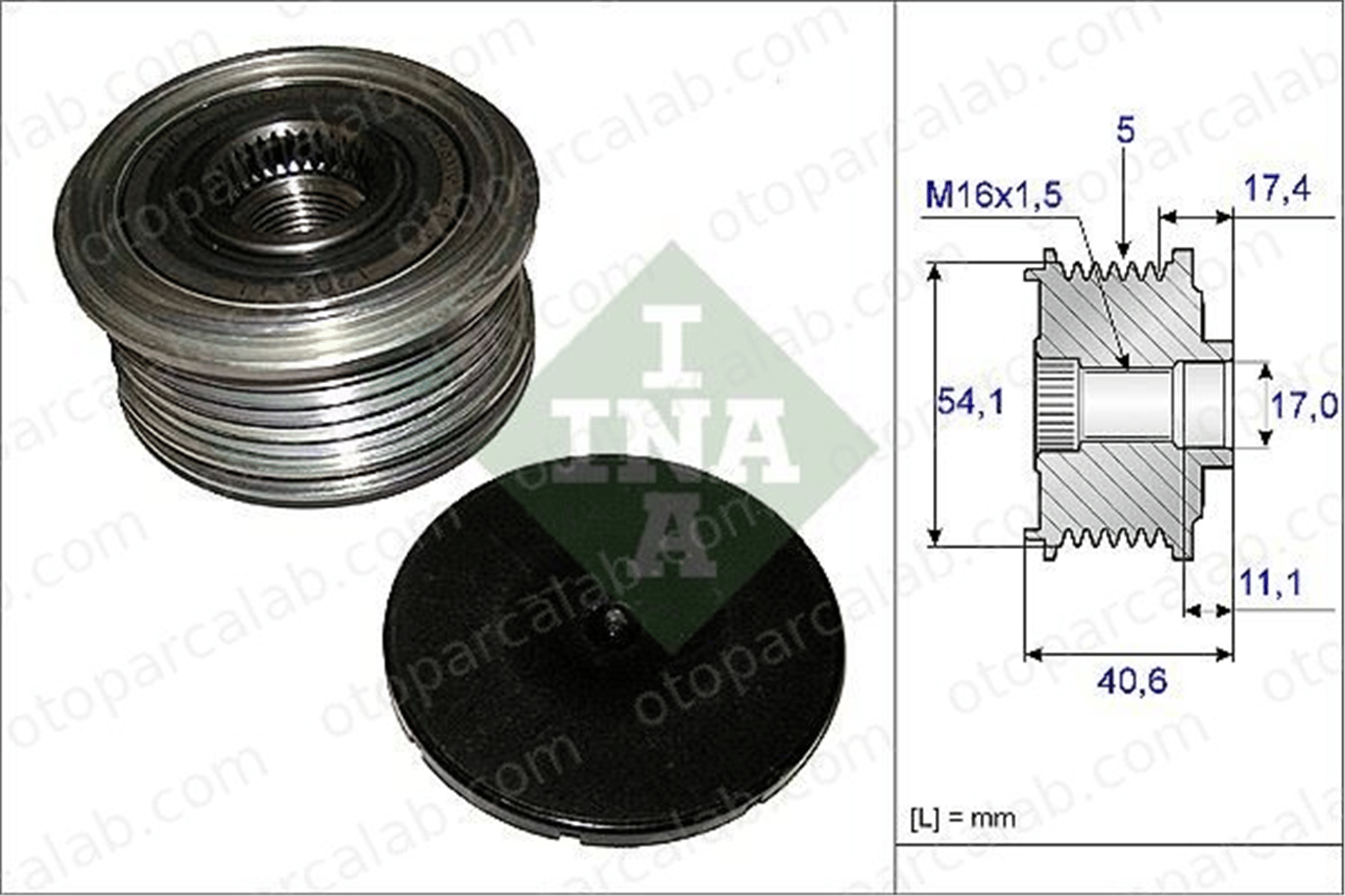 INA 535 0089 10 Alternatör Kasnağı RENAULT CLIO III MODUS / GRAND MODUS 535008910 8200360480
