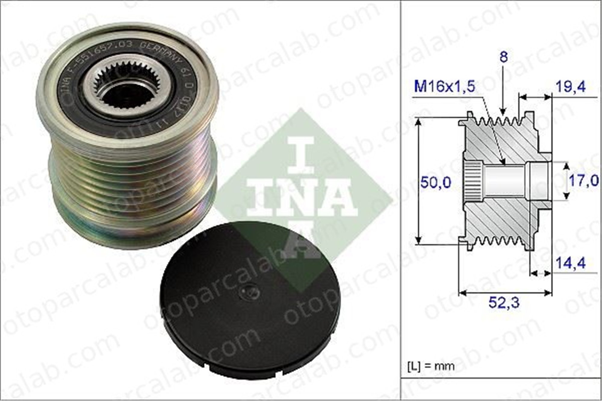 INA 535 0111 10 Alternatör Kasnağı MERCEDES-BENZ R-SERISI M-SERISI A6421500760 6421500760