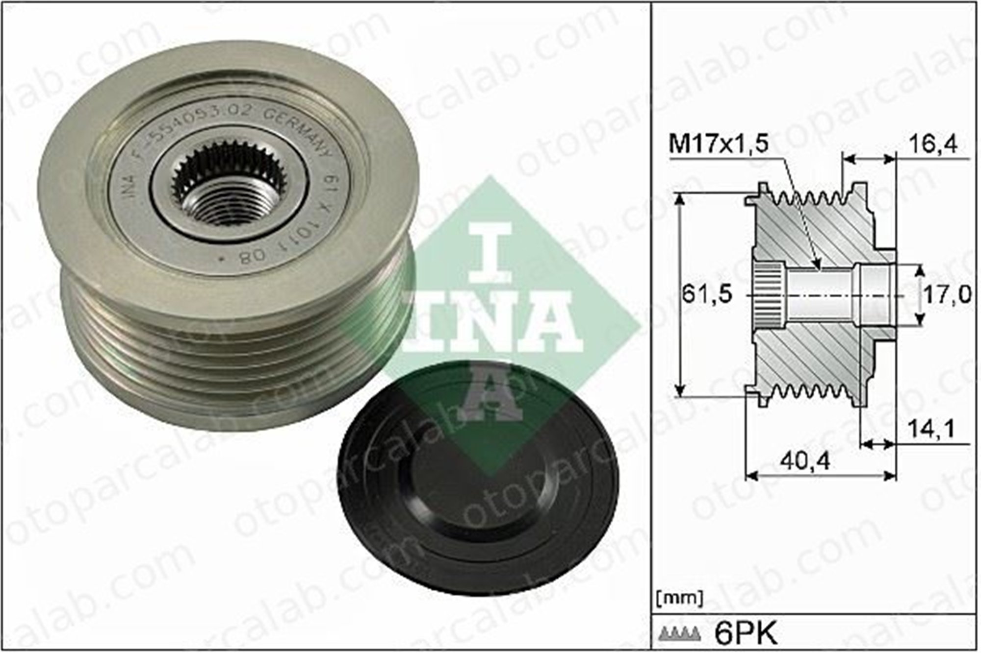INA 535 0115 10 Alternatör Kasnağı ALFA ROMEO 156 Sportwagon 156 9949129 9948513