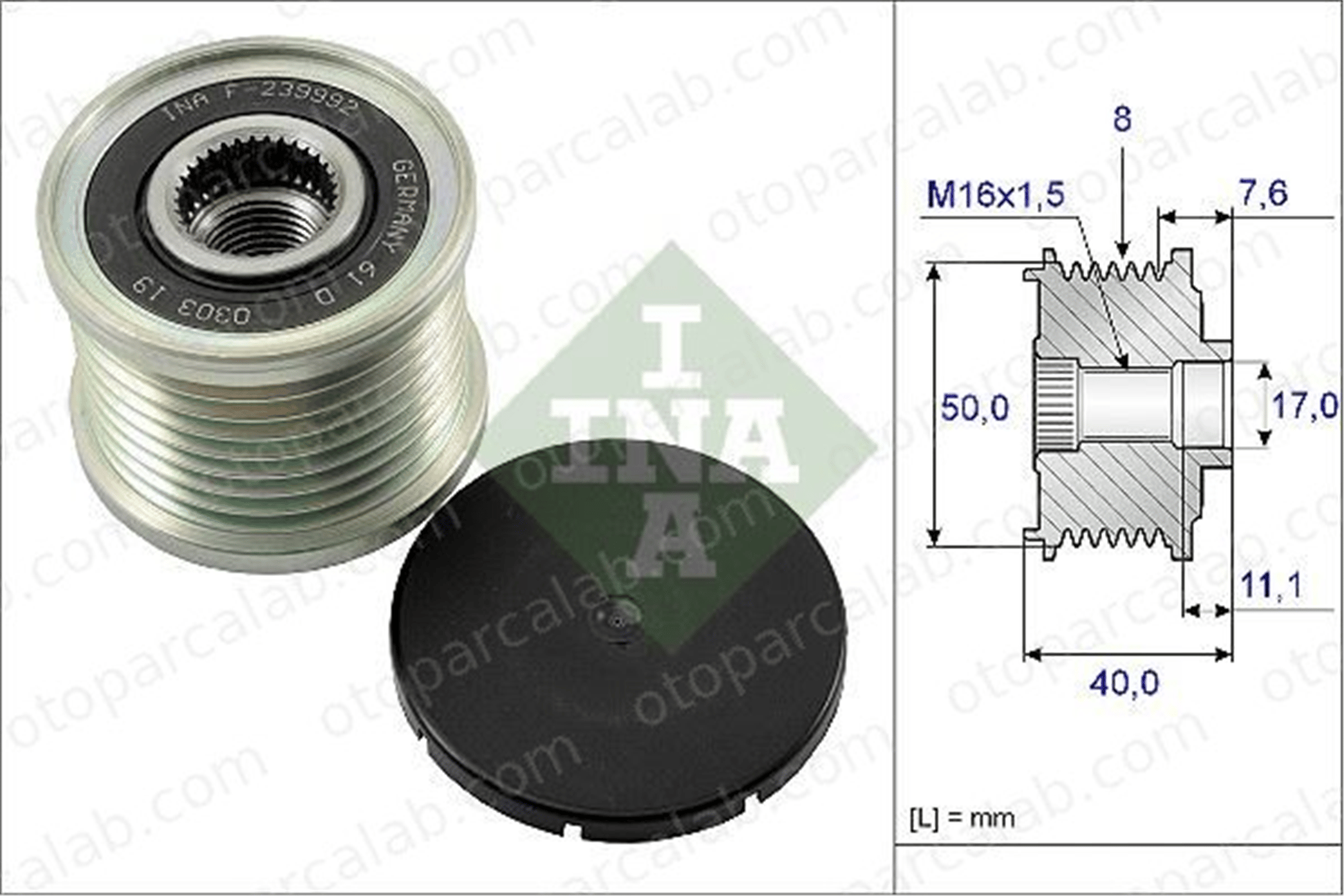 INA 535 0119 10 Alternatör Kasnağı MERCEDES-BENZ GL-SERISI M-SERISI A6291500160 6291500050