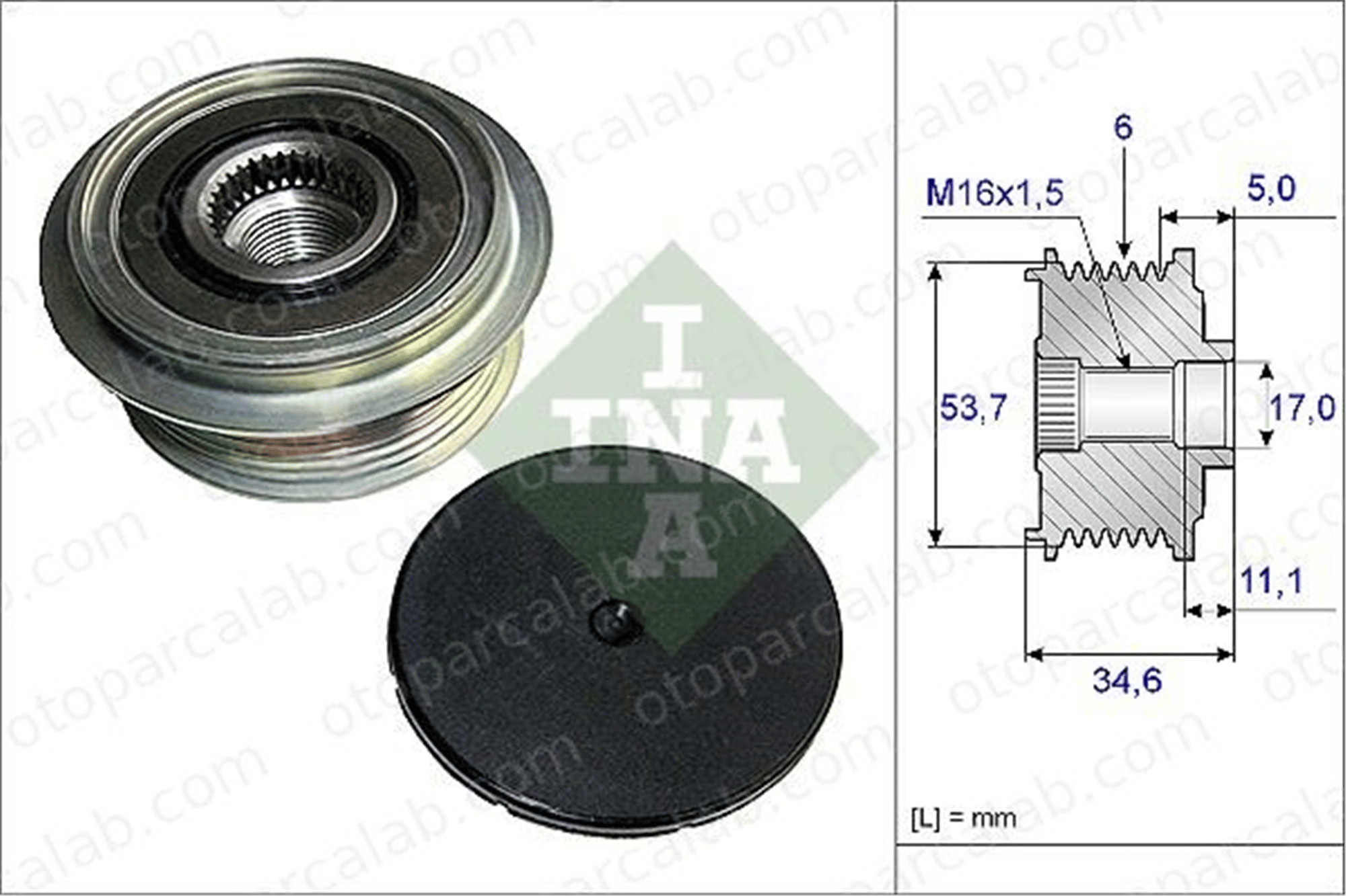 INA 535 0125 10 Alternatör Kasnağı FORD MONDEO IV MONDEO IV Sedan 6G9N10300ABB 1379699