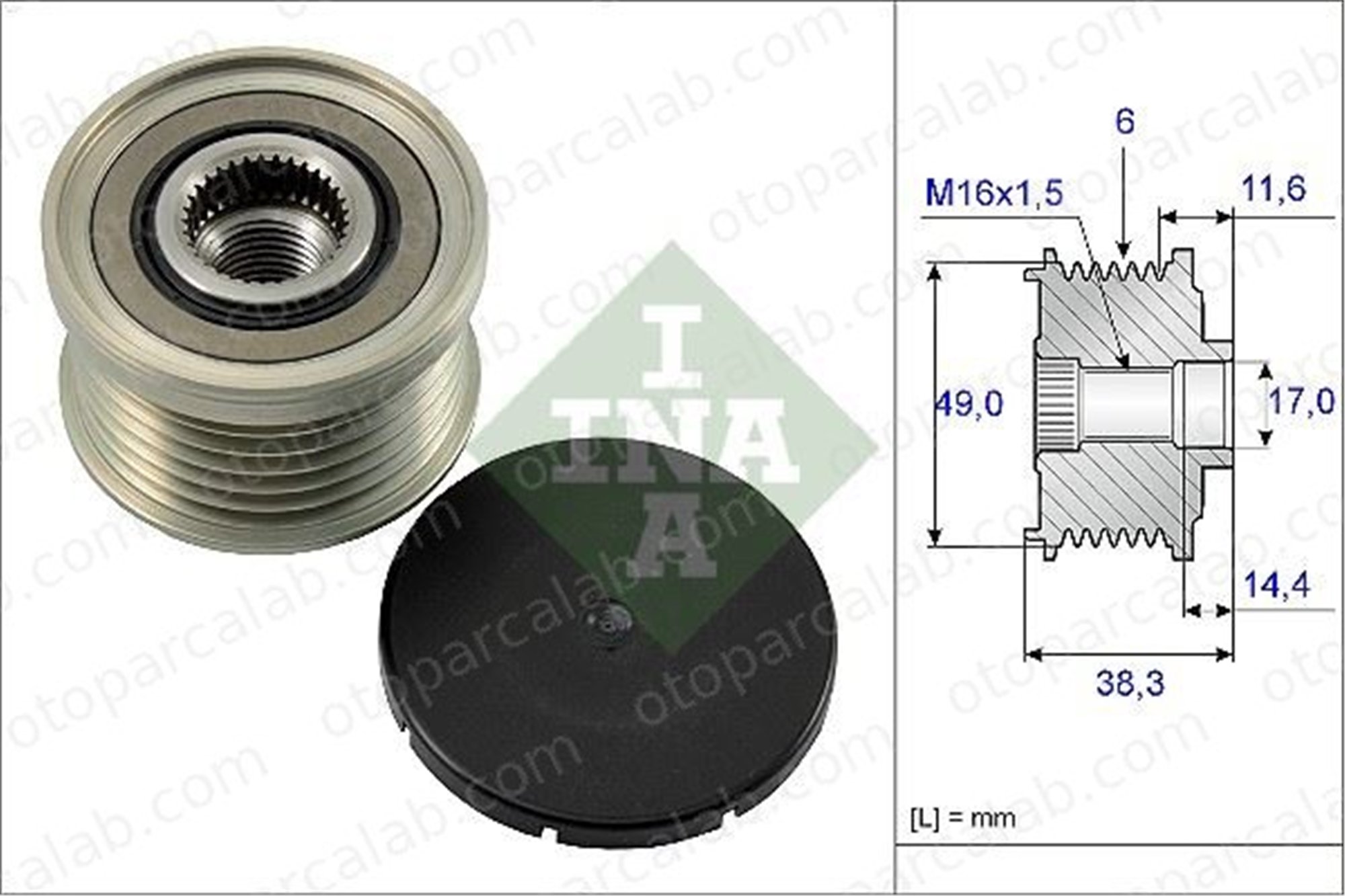 INA 535 0127 10 Alternatör Kasnağı BMW 3 3 Touring 12317570152 12317516105
