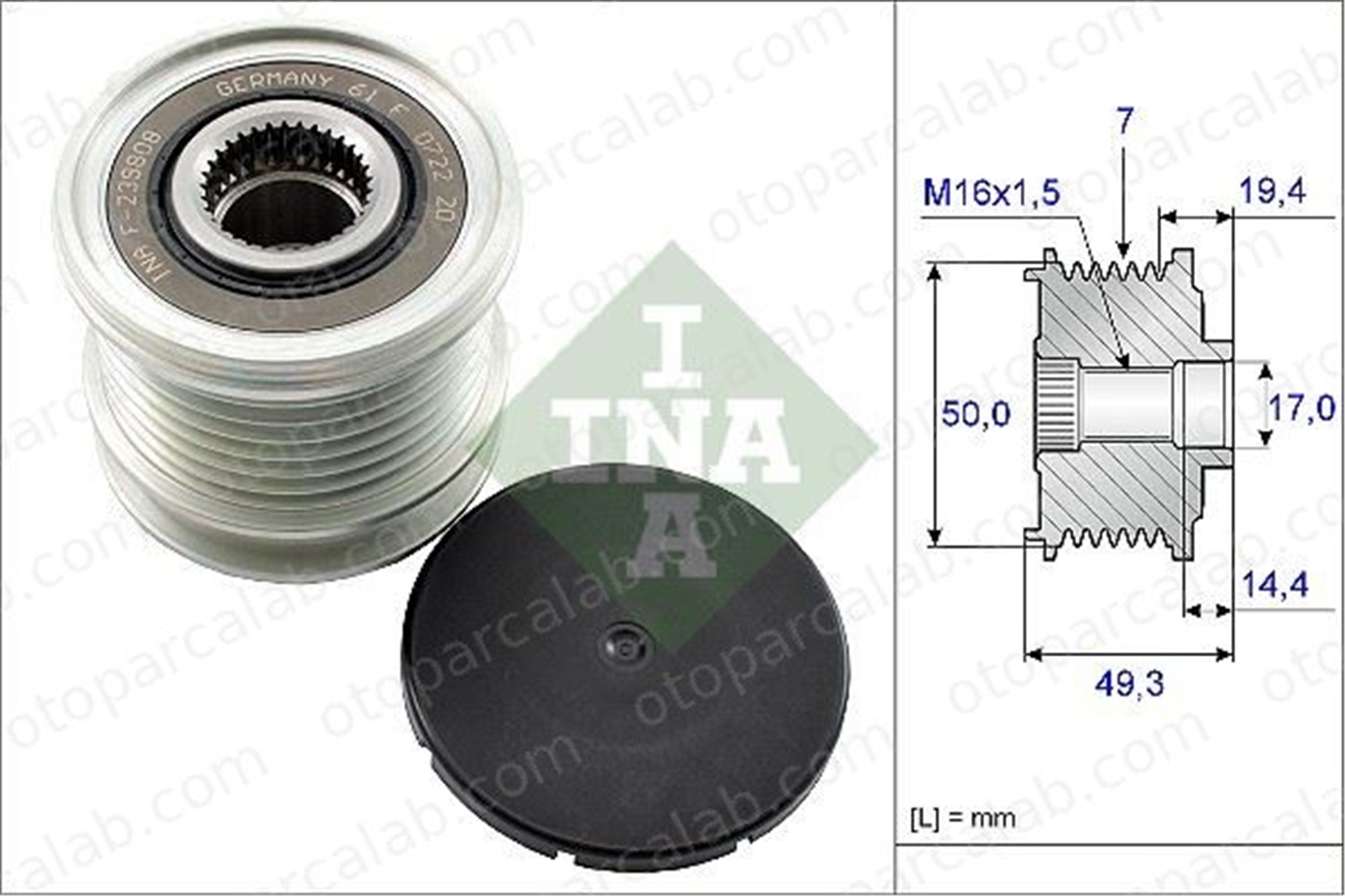 INA 535 0140 10 Alternatör Kasnağı MERCEDES-BENZ E-SERISI E-SERISI T-Model A6421500660 5175811AA