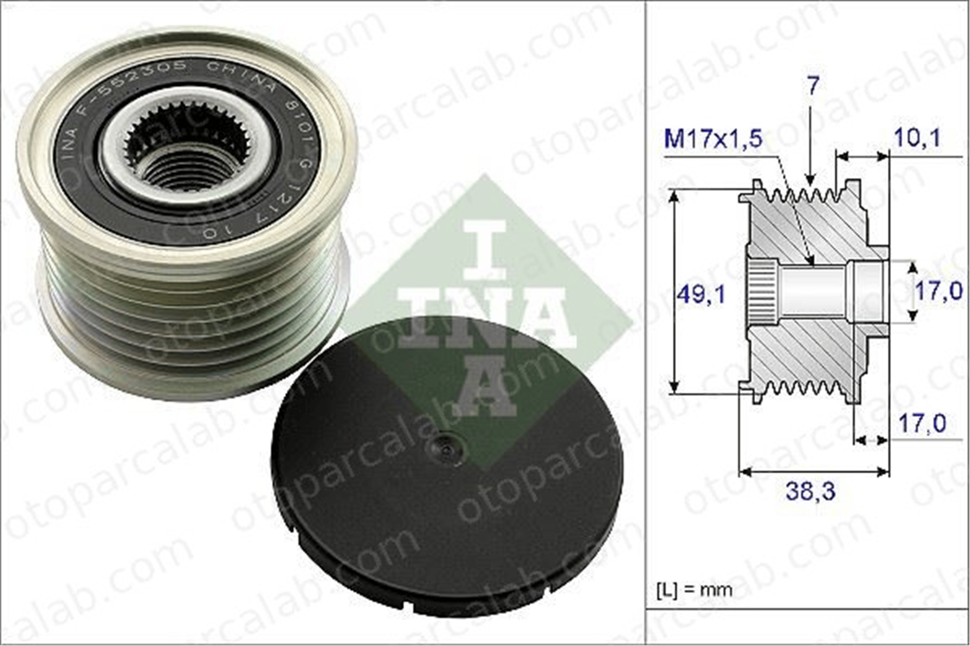 INA 535 0153 10 Alternatör Kasnağı MERCEDES-BENZ MARCO POLO Camper OPEL MOVANO B Panelvan/Van 23151JG71B 231000024R