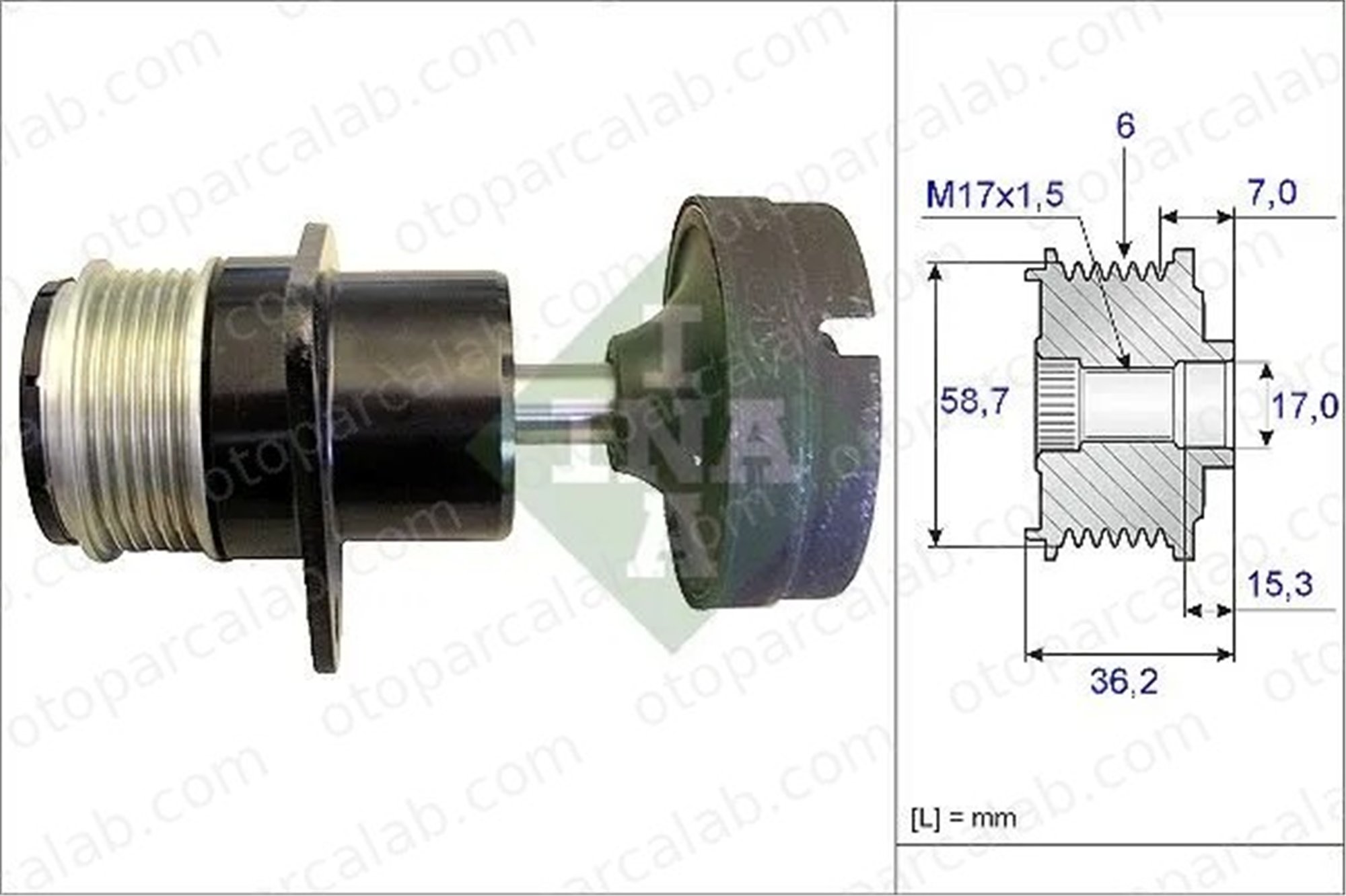 INA 535 0157 10 Alternatör Kasnağı FORD TOURNEO CONNECT TRANSIT CONNECT 1133969 1477441