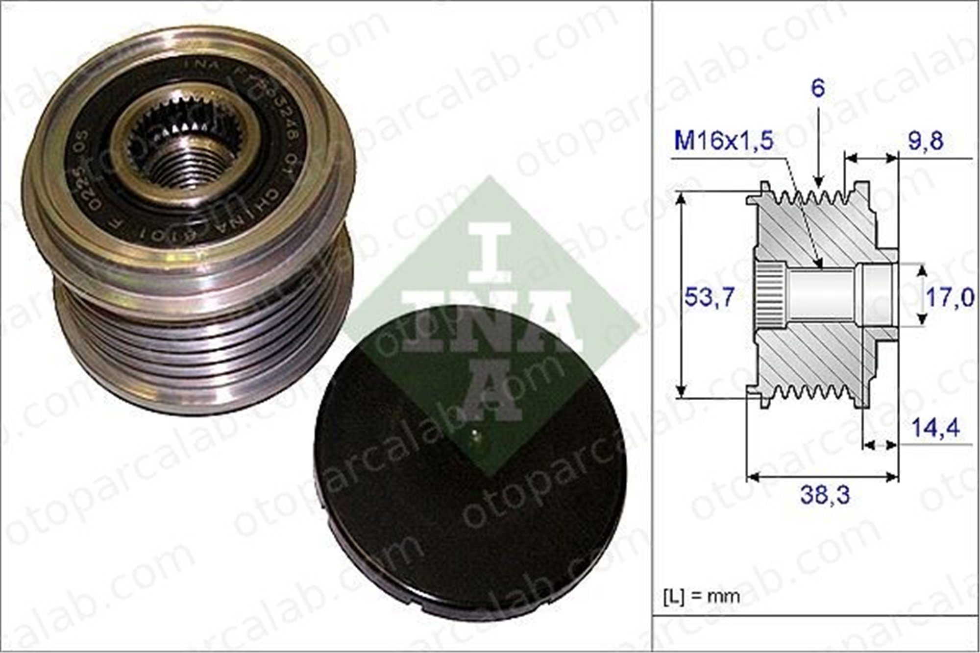 INA 535 0203 10 Alternatör Kasnağı BMW 1 3 Touring 1204177 12317802261