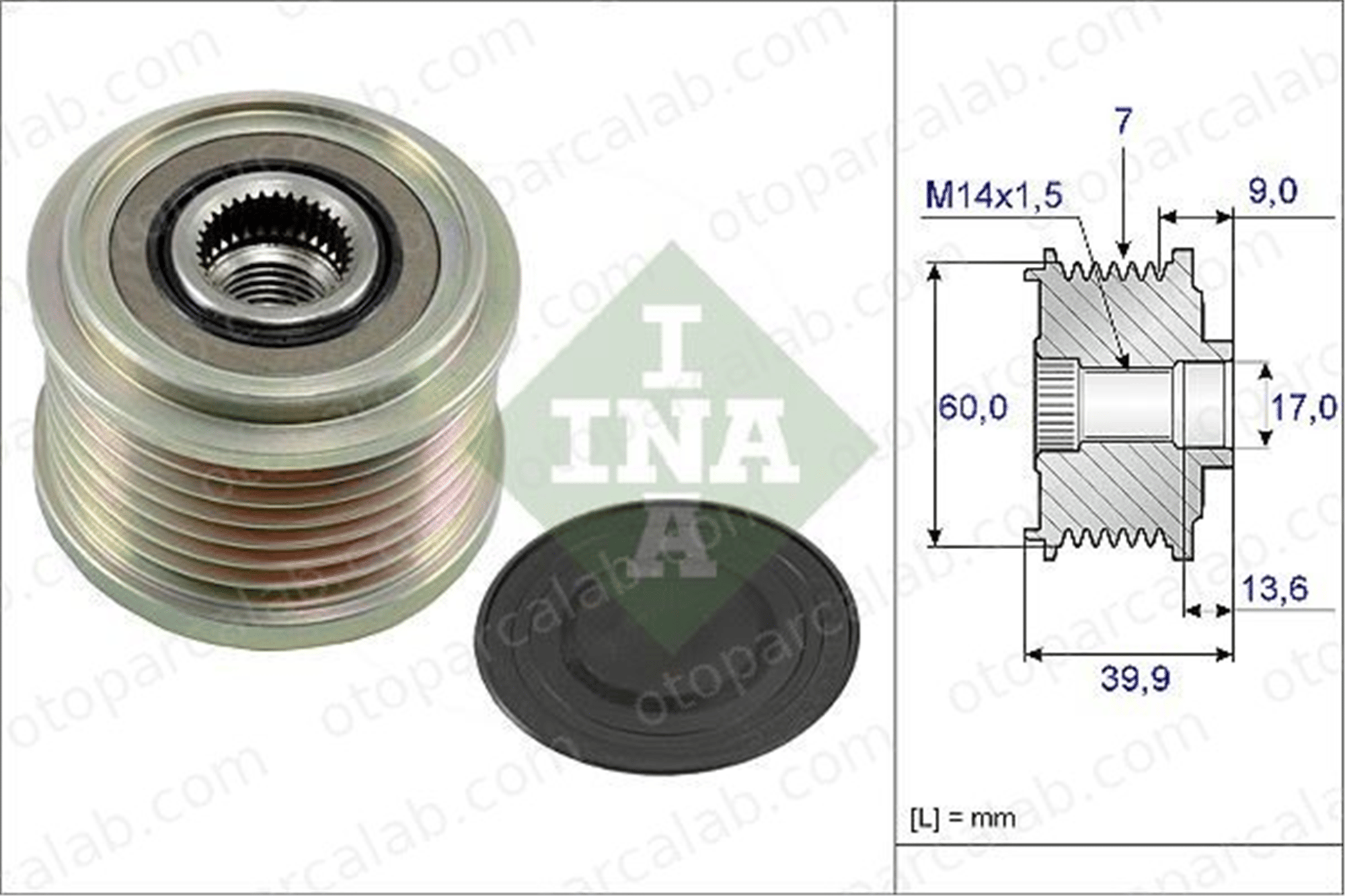 INA 535 0215 10 Alternatör Kasnağı HYUNDAI H-1 Cargo H-1 Travel 373224A310 12317790877