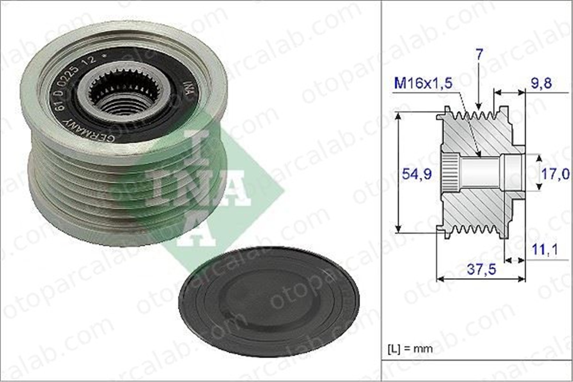 INA 535 0235 10 Alternatör Kasnağı IVECO DAILY VI Panelvan/Van DAILY VI Platform şasi 77368246 5802266117