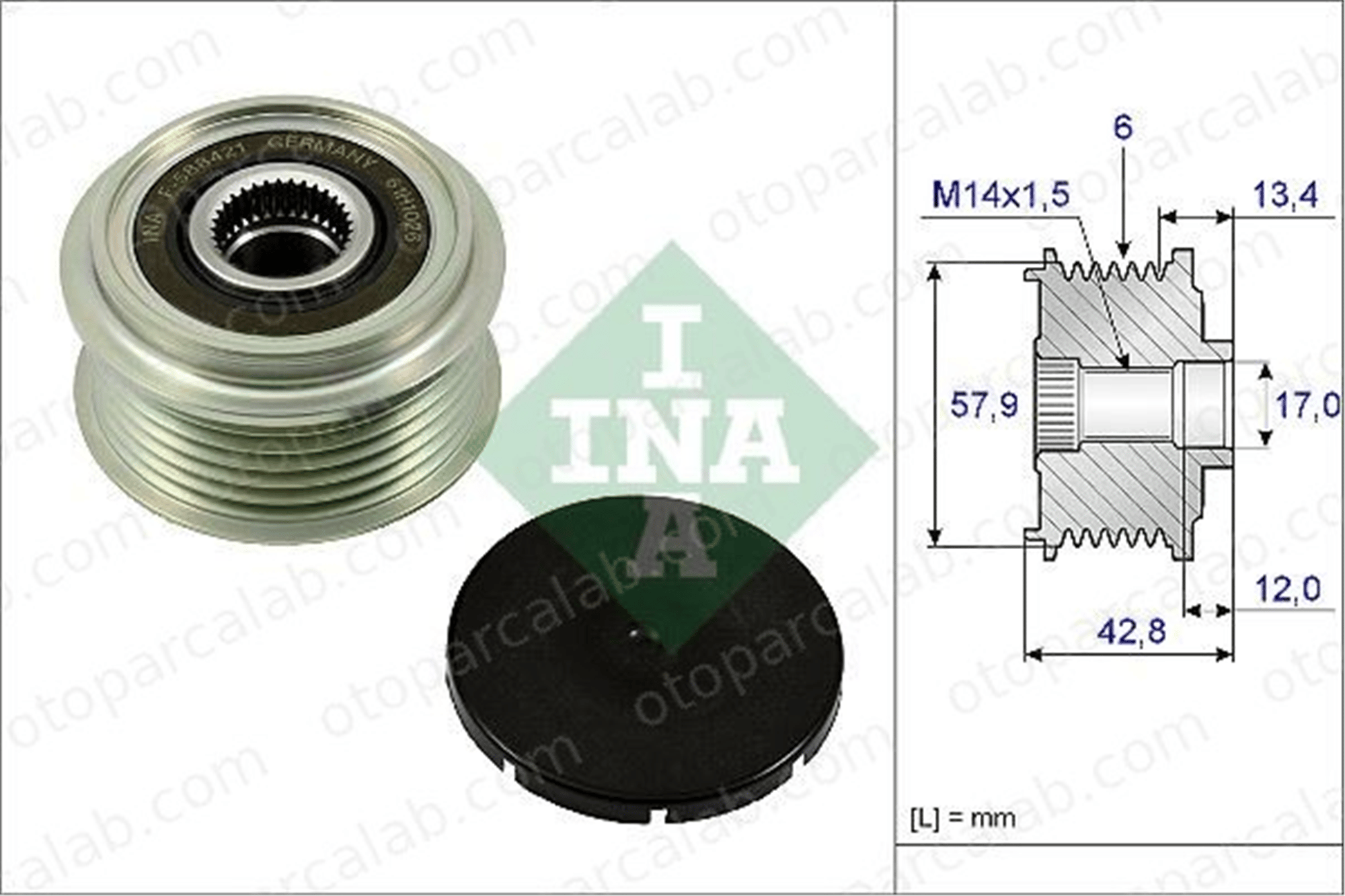INA 535 0240 10 Alternatör Kasnağı PORSCHE PANAMERA TOYOTA URBAN CRUISER 2741533070 270600N040