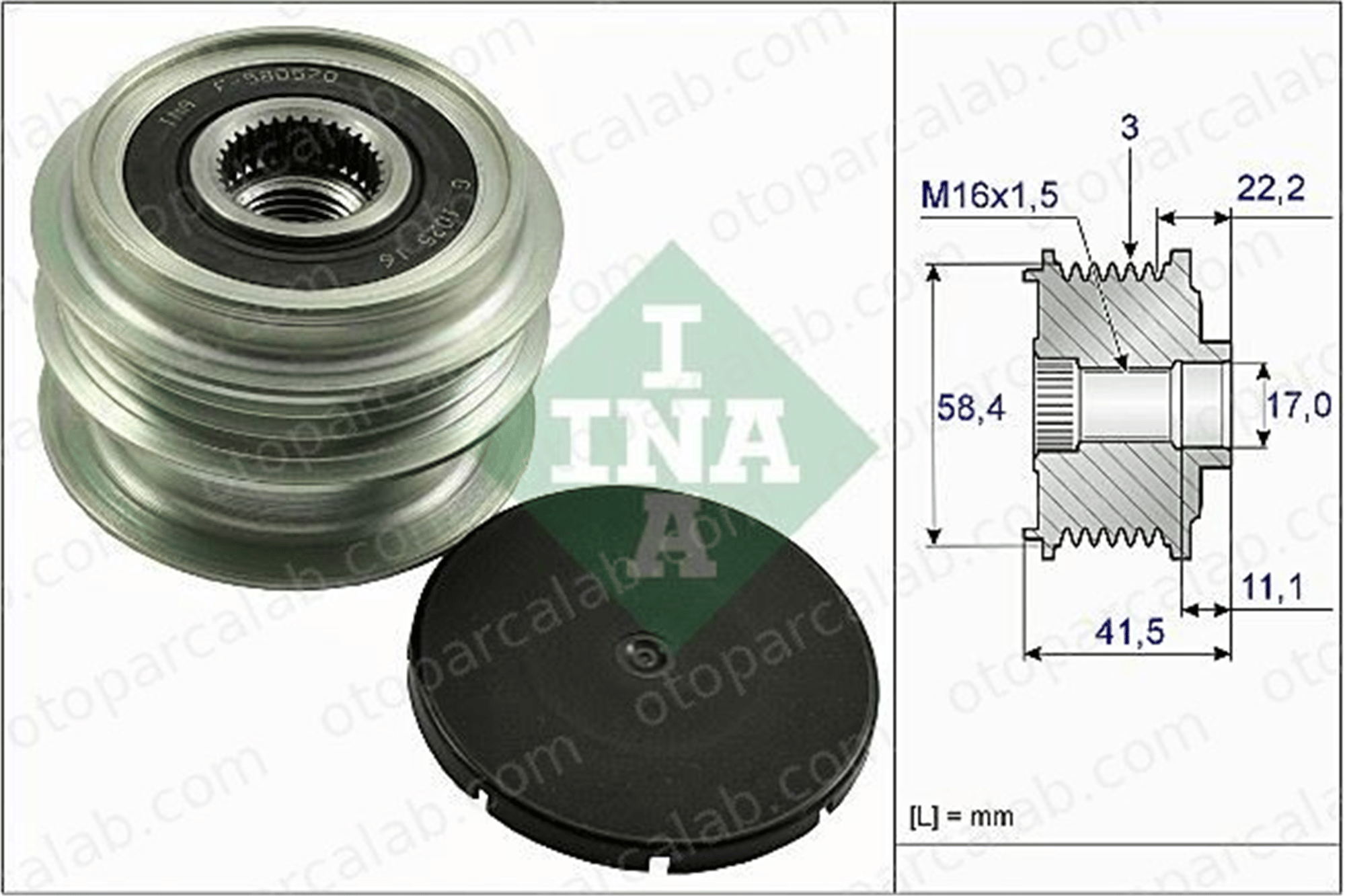 INA 535 0269 10 Alternatör Kasnağı RENAULT CLIO III CLIO III Grandtour 231001107R 231003730R