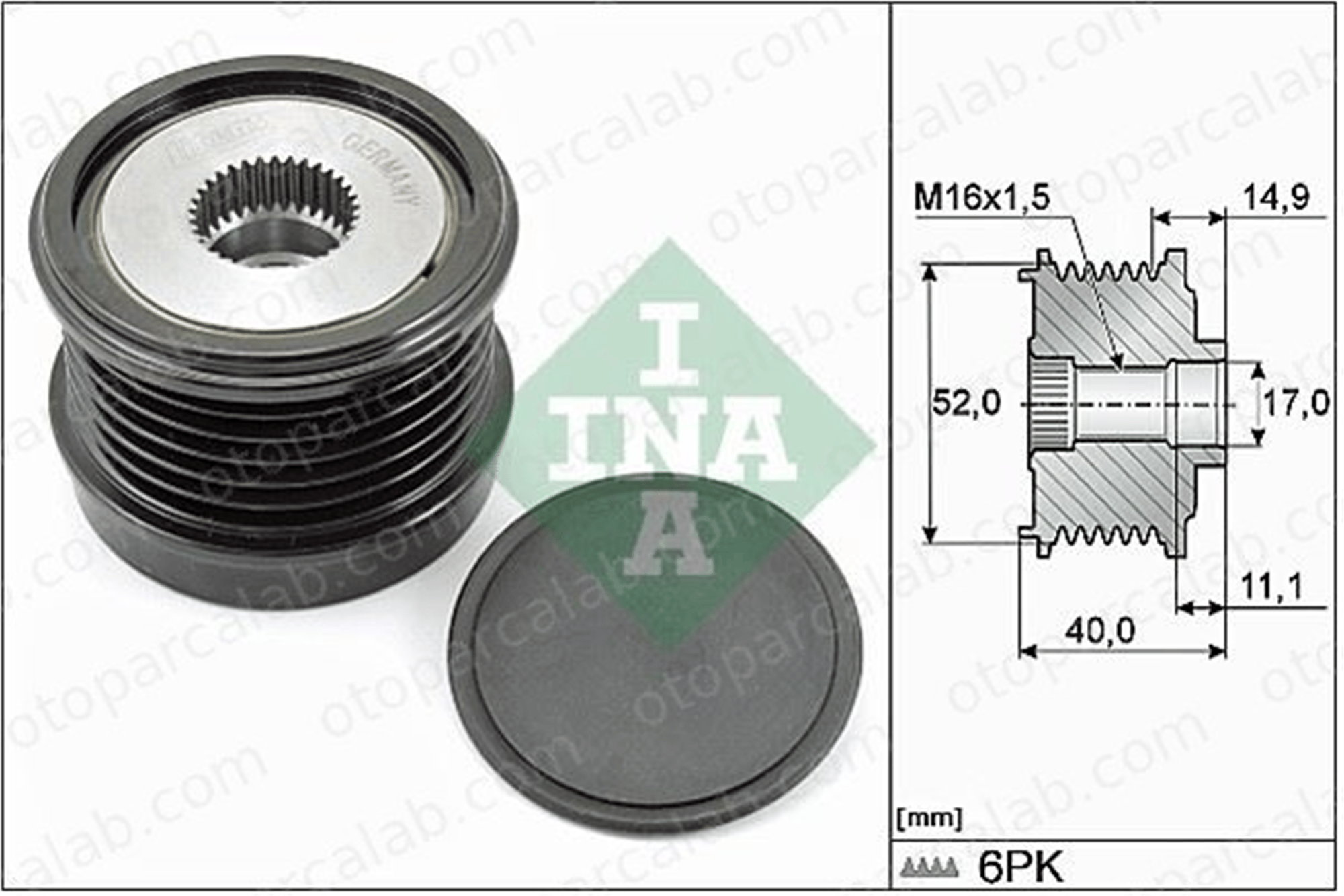 INA 535 0293 10 Alternatör Kasnağı MERCEDES-BENZ E-SERISI C-SERISI A2741550315 231004HH3A