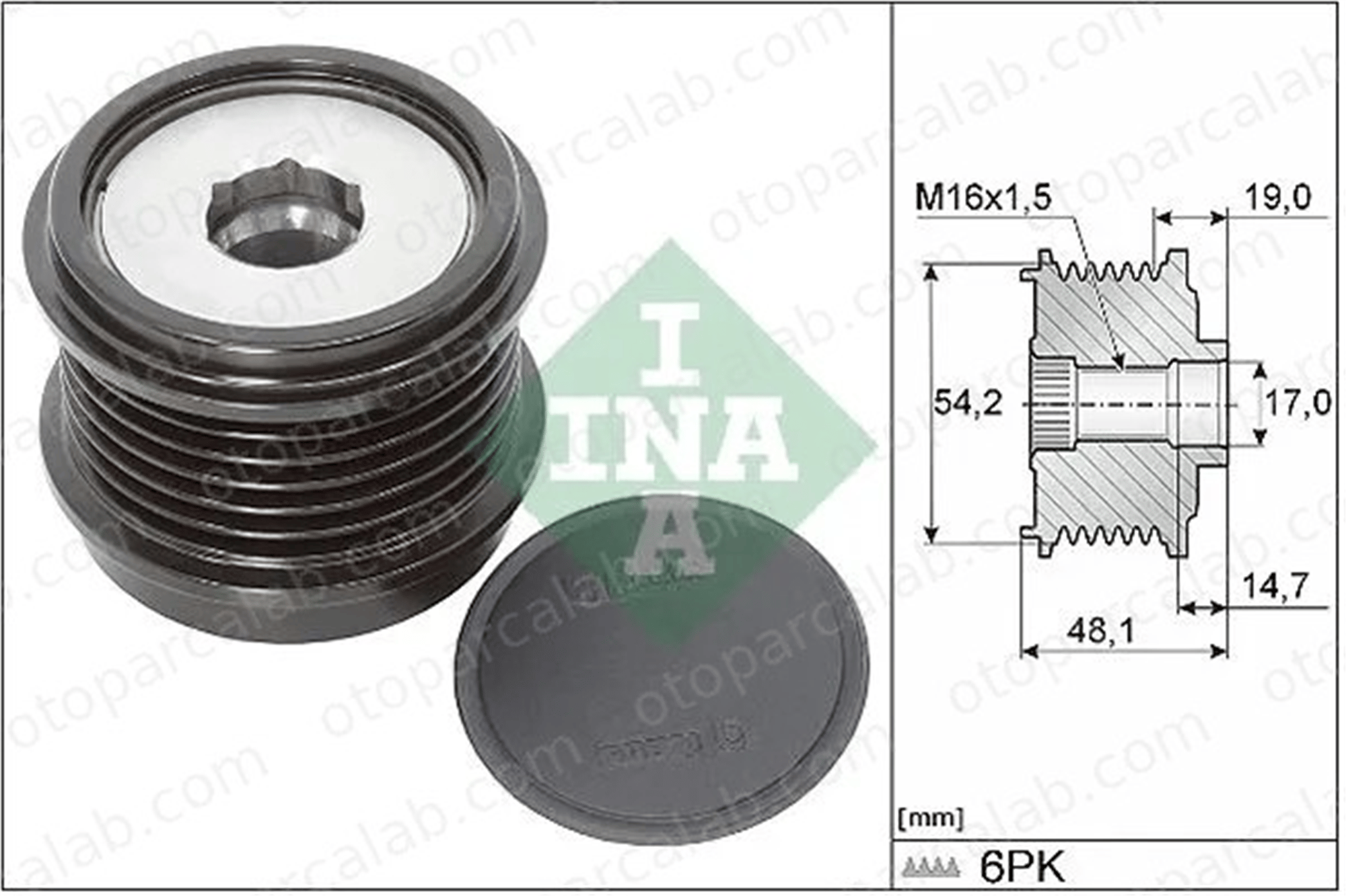 INA 535 0310 10 Alternatör Kasnağı FORD TRANSIT V363 Panelvan/Van GALAXY III DS7Q10A352DC 1870356