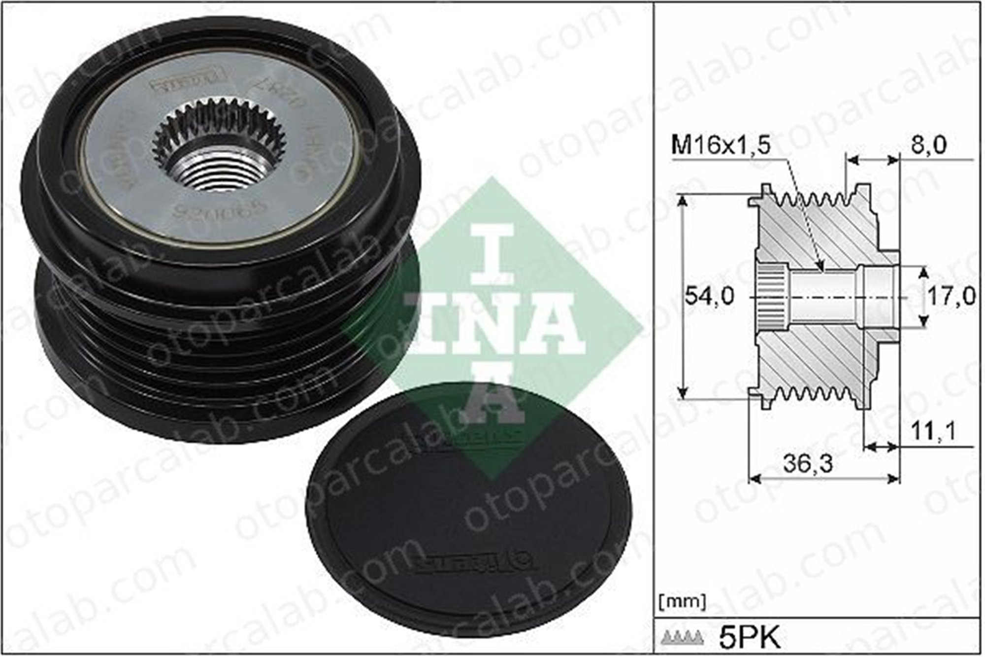INA 535 0333 10 Alternatör Kasnağı OPEL ASTRA K ASTRA K Sports Tourer 1202469 12638803