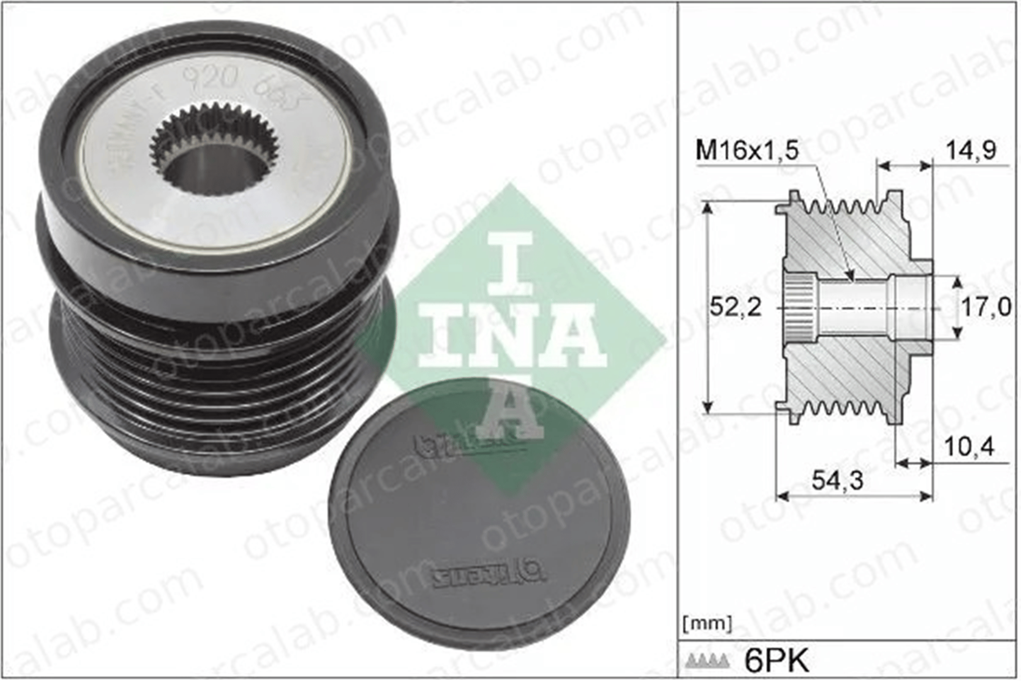 INA 535 0342 10 Alternatör Kasnağı MERCEDES-BENZ C-SERISI C-SERISI Coupe A0009069305 9069305