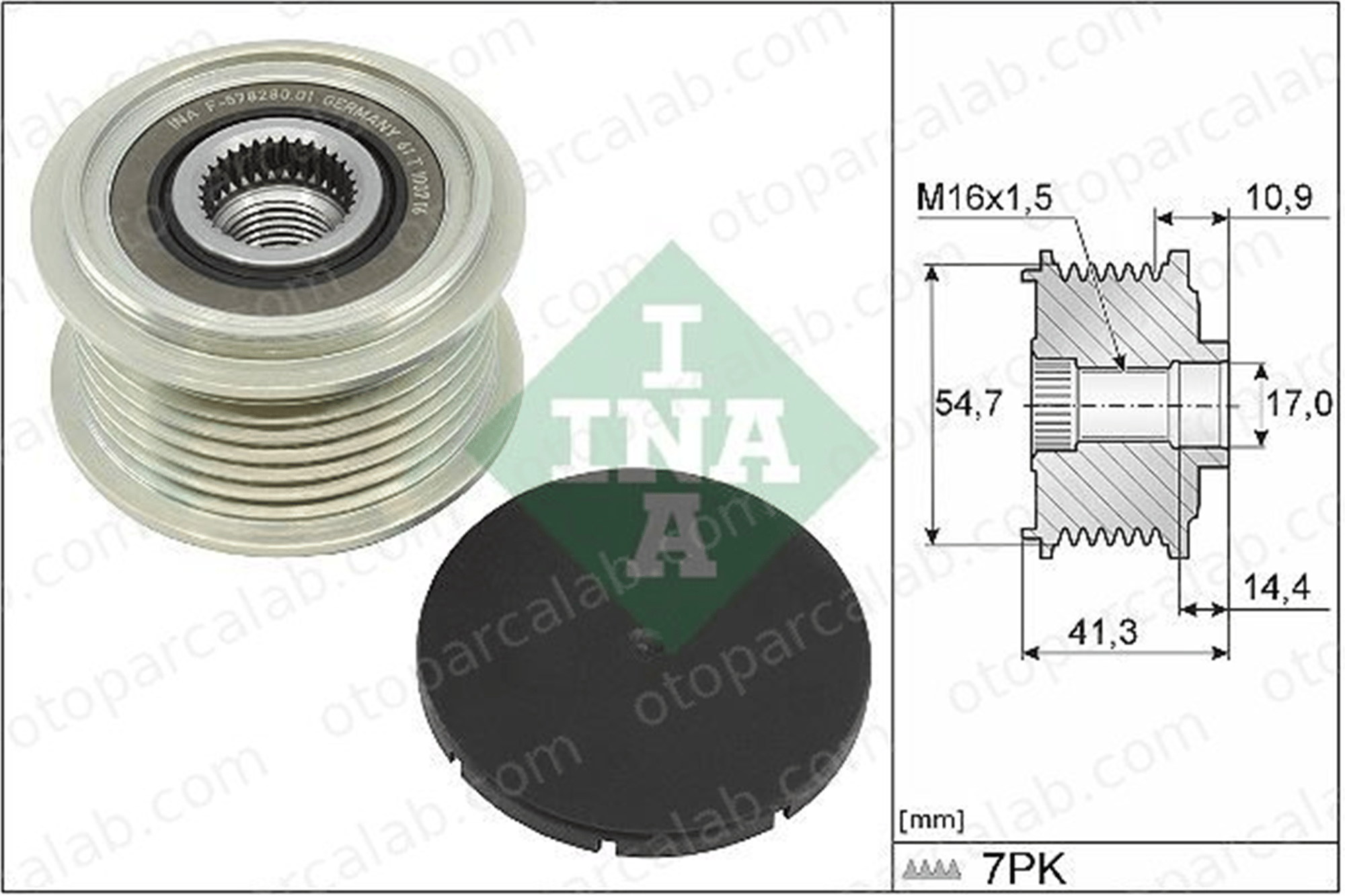 INA 535 0351 10 Alternatör Kasnağı FIAT DUCATO Panelvan/Van DUCATO Minibüs/Otobüs 5802407298 5801378902