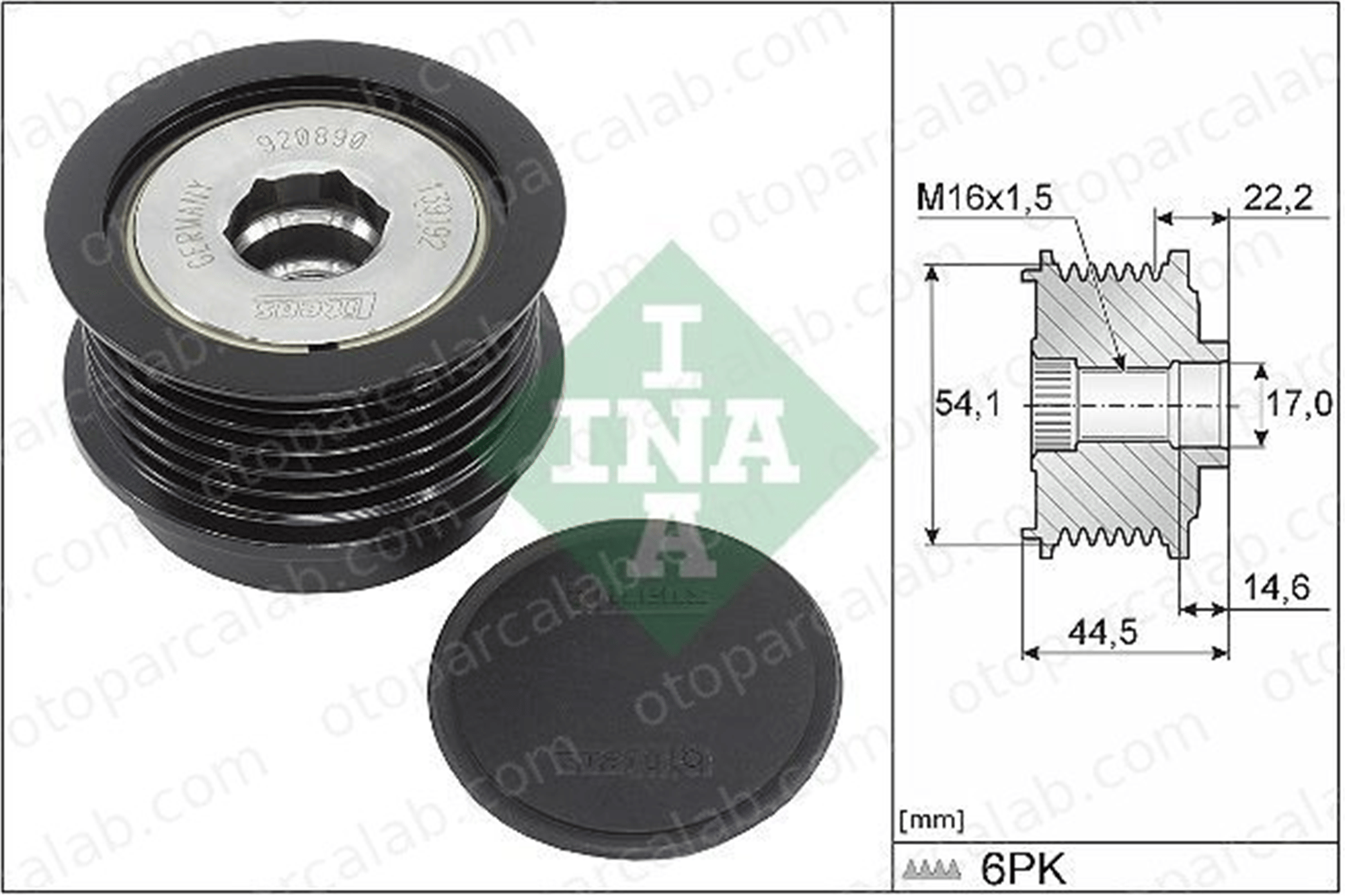INA 535 0352 10 Alternatör Kasnağı FORD KUGA II C-MAX II FV4T10A352AA 1873207