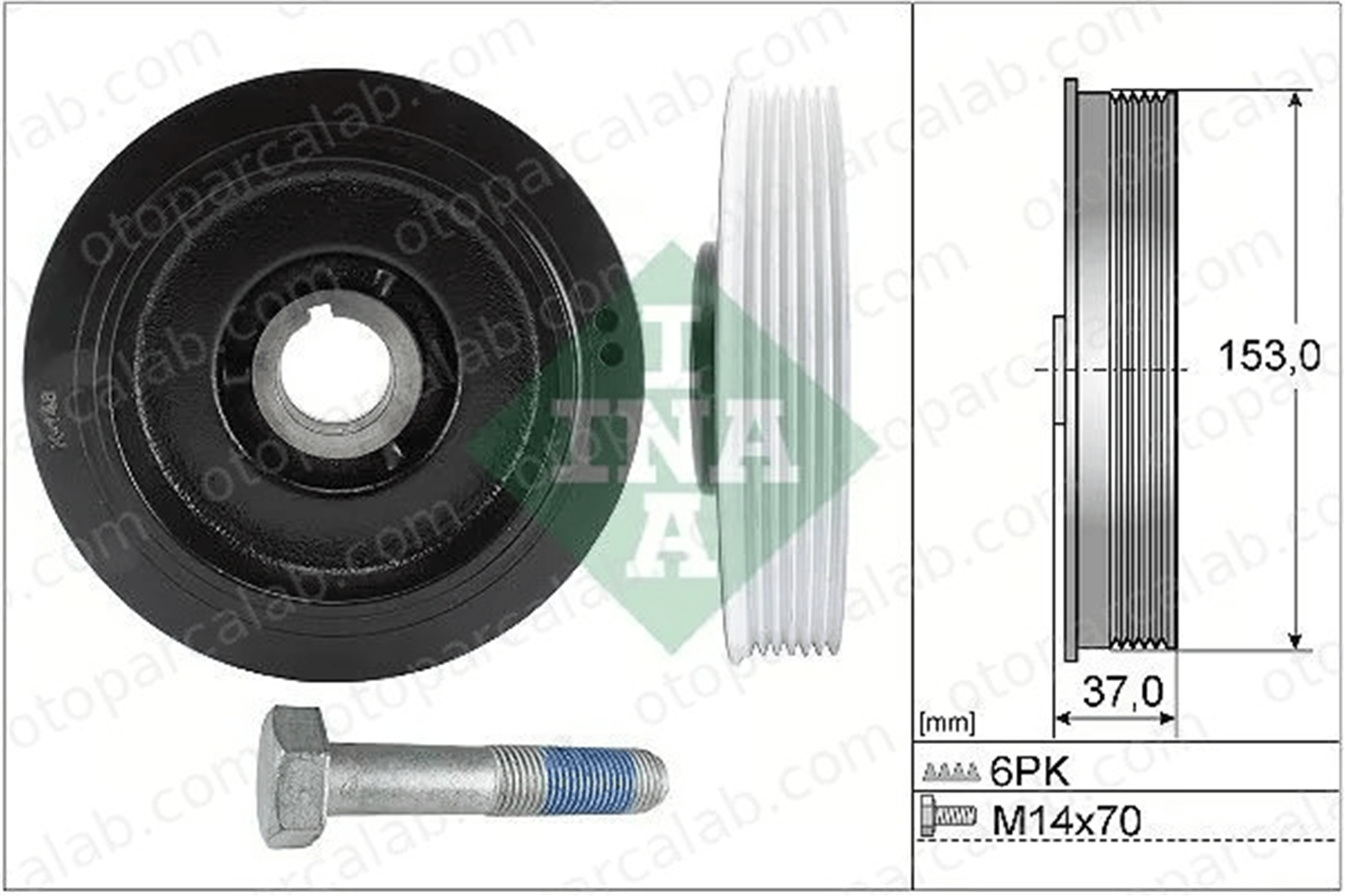 INA 544 0058 20 Krank Kasnak CITROËN C8 JUMPY Panelvan/Van 515S4 9467510480