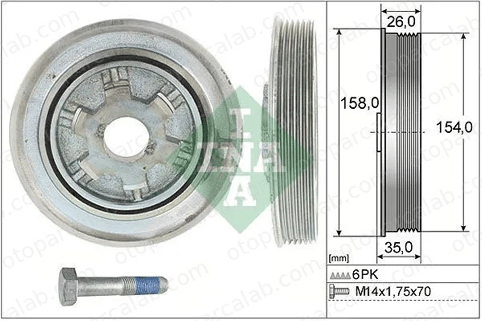 INA 544 0112 20 Krank Kasnak CITROËN C5 II C5 II Break 544011220 515S7