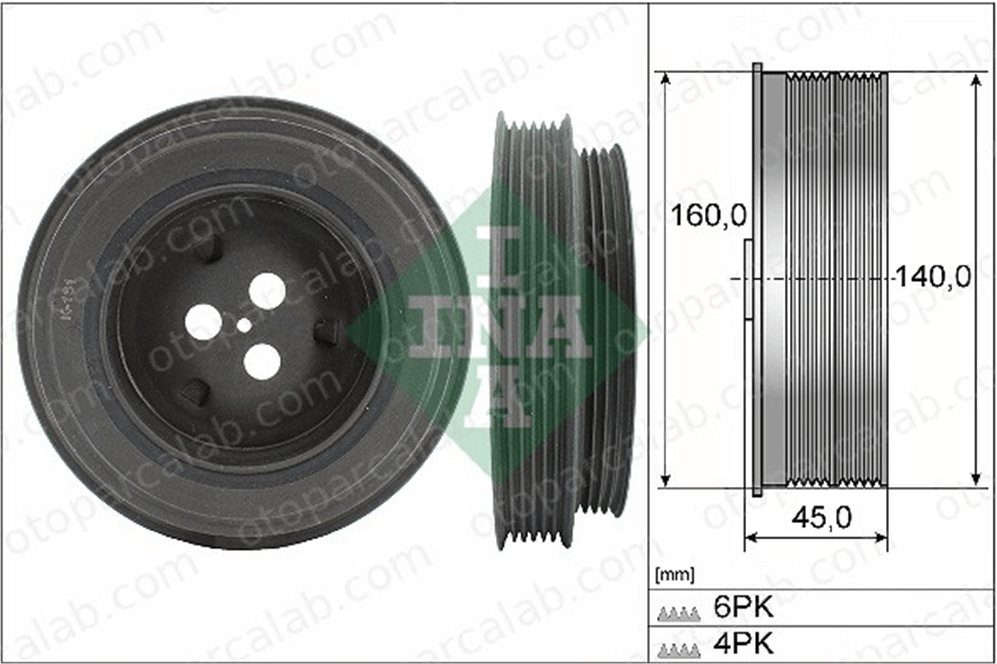 INA 544 0131 10 Krank Kasnak FORD TRANSIT Panelvan/Van TRANSIT Platform şasi BK2Q6B319BA 9806722380