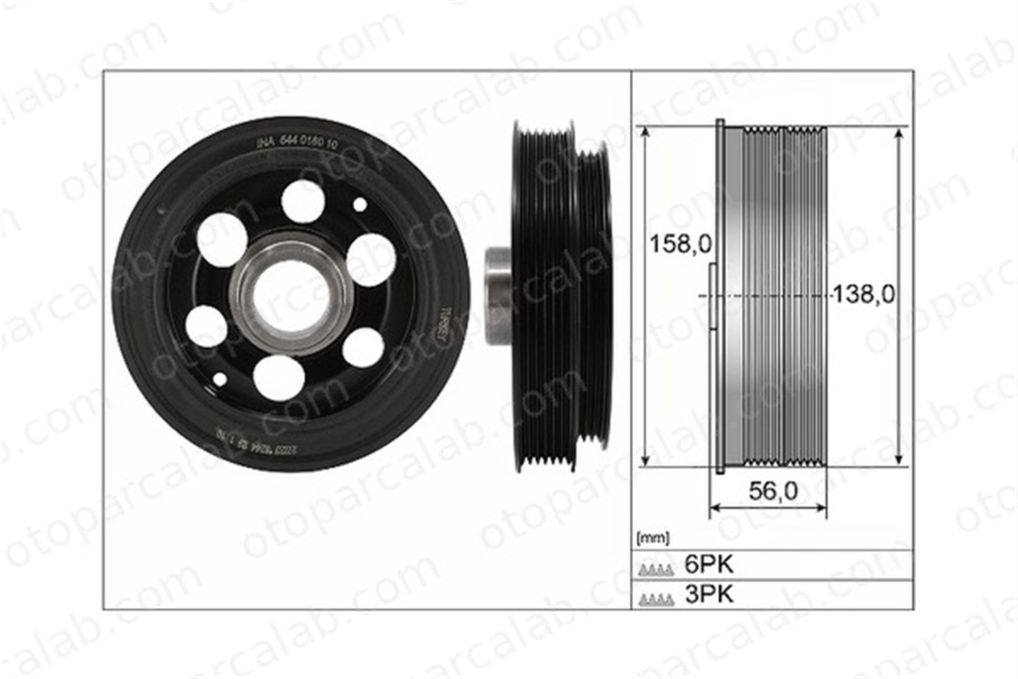 INA 544 0180 10 Krank Kasnak FORD TRANSIT V363 Panelvan/Van TRANSIT V363 Platform şasi GK2Q6B319BB 2320808