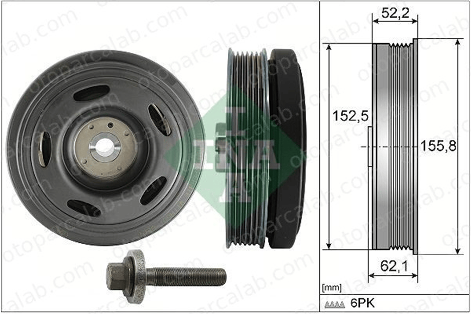 INA 544 0515 20 Krank Kasnak RENAULT ARKANA I DACIA DUSTER 123038345R 7703102158
