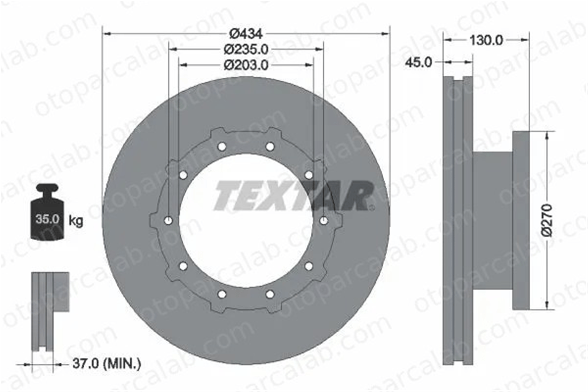 IVECO ORJINAL 503131307 Fren Disk Ayna Arka Sağ ve Sol IRISBUS CITELIS VOLVO 7300 503131307 5001849922