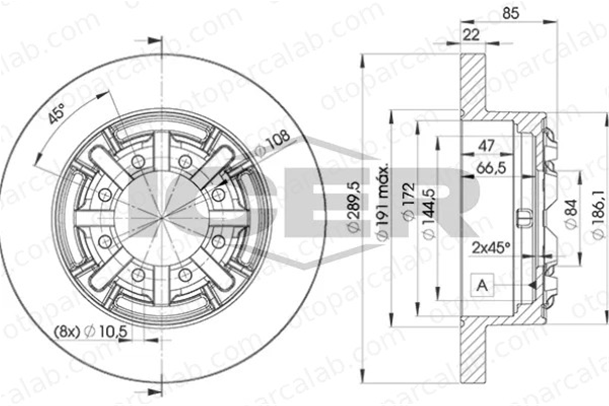 IVECO ORJINAL 7180256 Fren Disk Ayna Arka Sağ ve Sol IVECO DAILY III Panelvan/Van DAILY IV Platform şasi 7180256 1908773