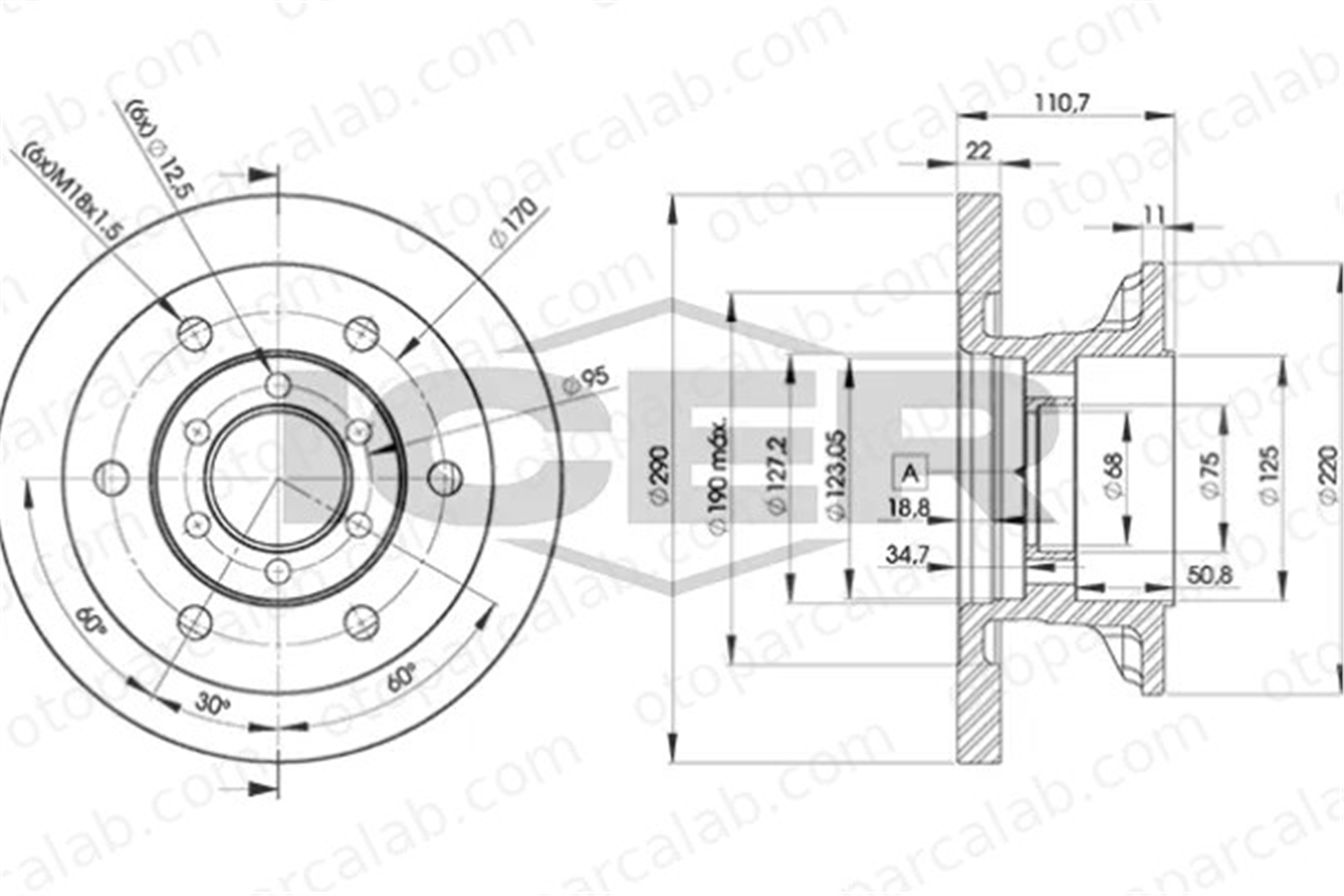 IVECO ORJINAL 93821918 Fren Disk Ayna Ön Sağ ve Sol IVECO DAILY III Platform şasi DAILY III Panelvan/Van 93821918 1908772