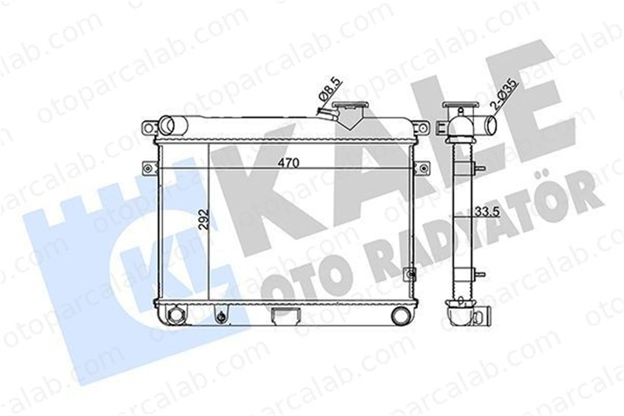 KALE 0106092AL Su Radyatörü FIAT 131 131 Familiare/Panorama 106092AL 4341462