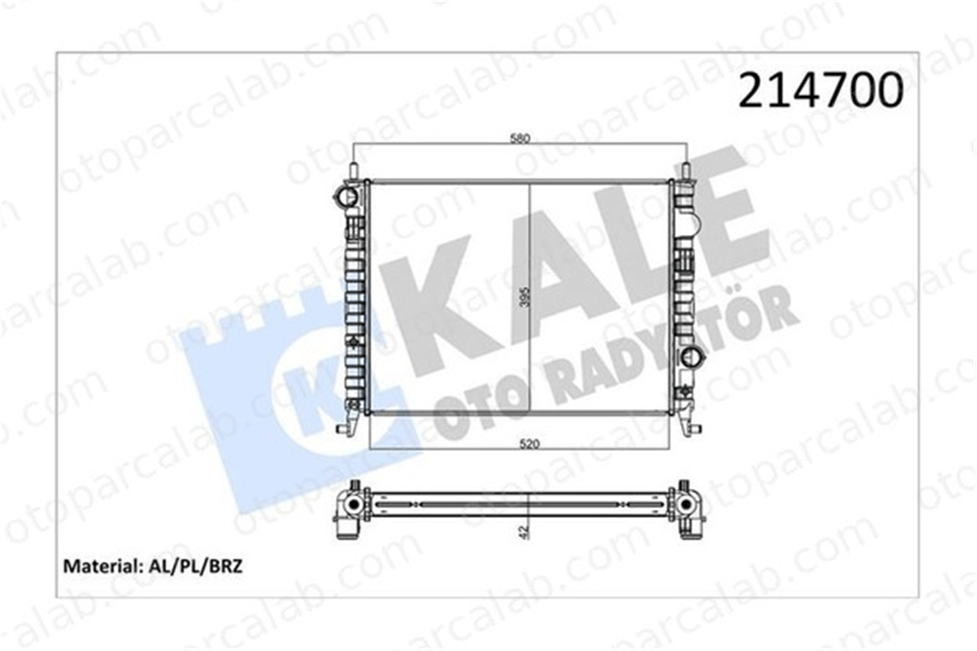 KALE 0133302AB Su Radyatörü FIAT PALIO SIENA 133302AB 51718122