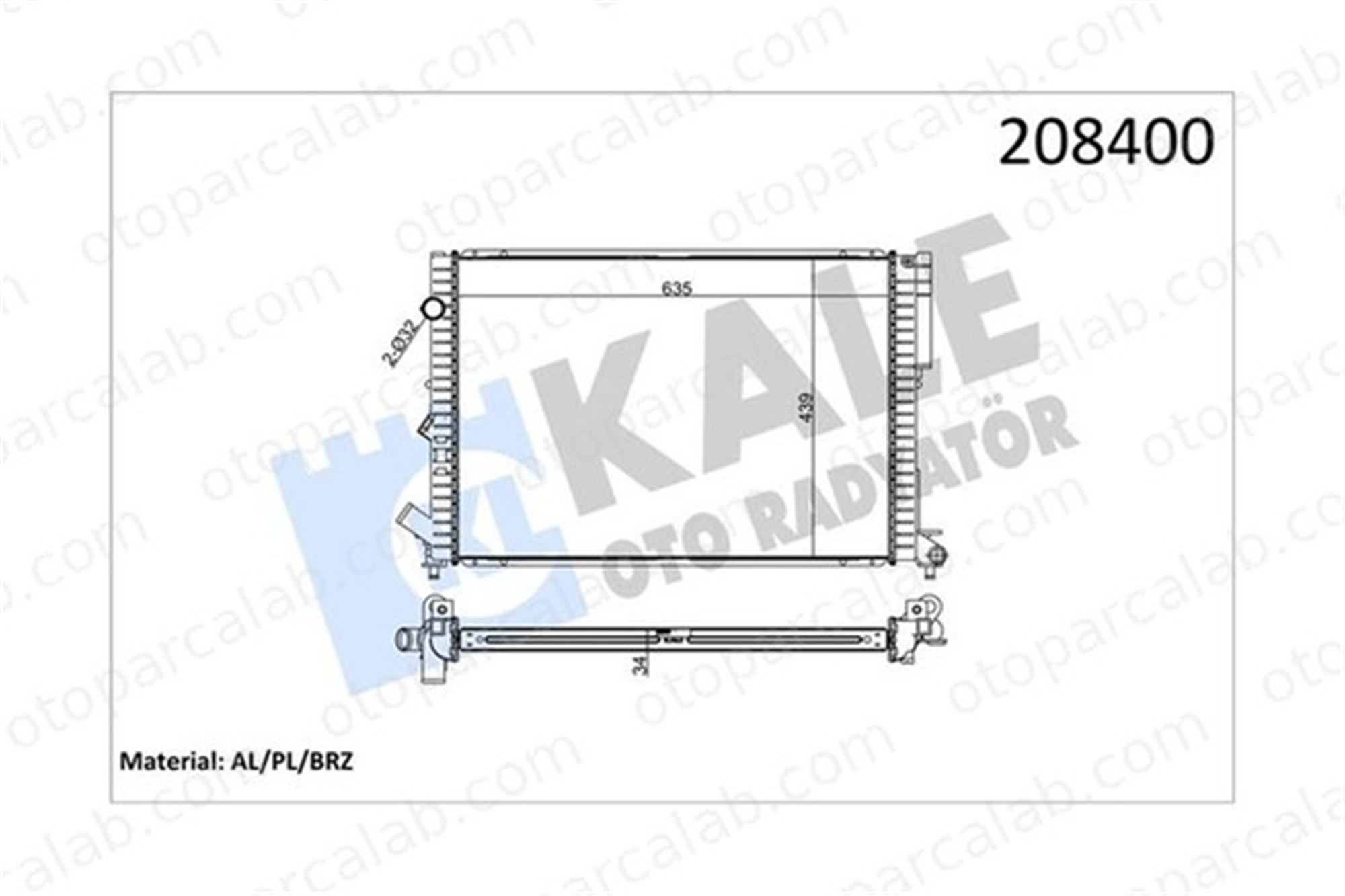 KALE 0529291AB Su Radyatörü RENAULT LAGUNA I LAGUNA I Grandtour 7701499548 6025310088