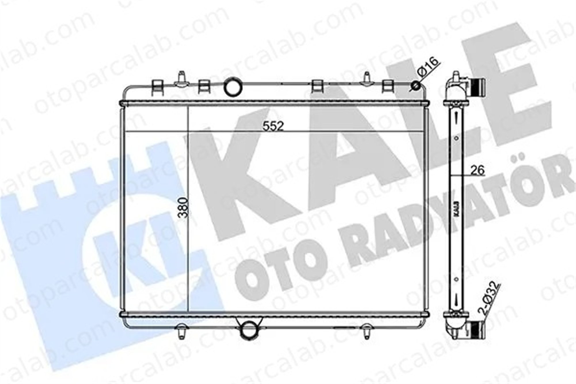 KALE 2061011AB Su Radyatörü PEUGEOT PARTNER Kasa/büyük limuzin 308 I 2061011AB 1330F5