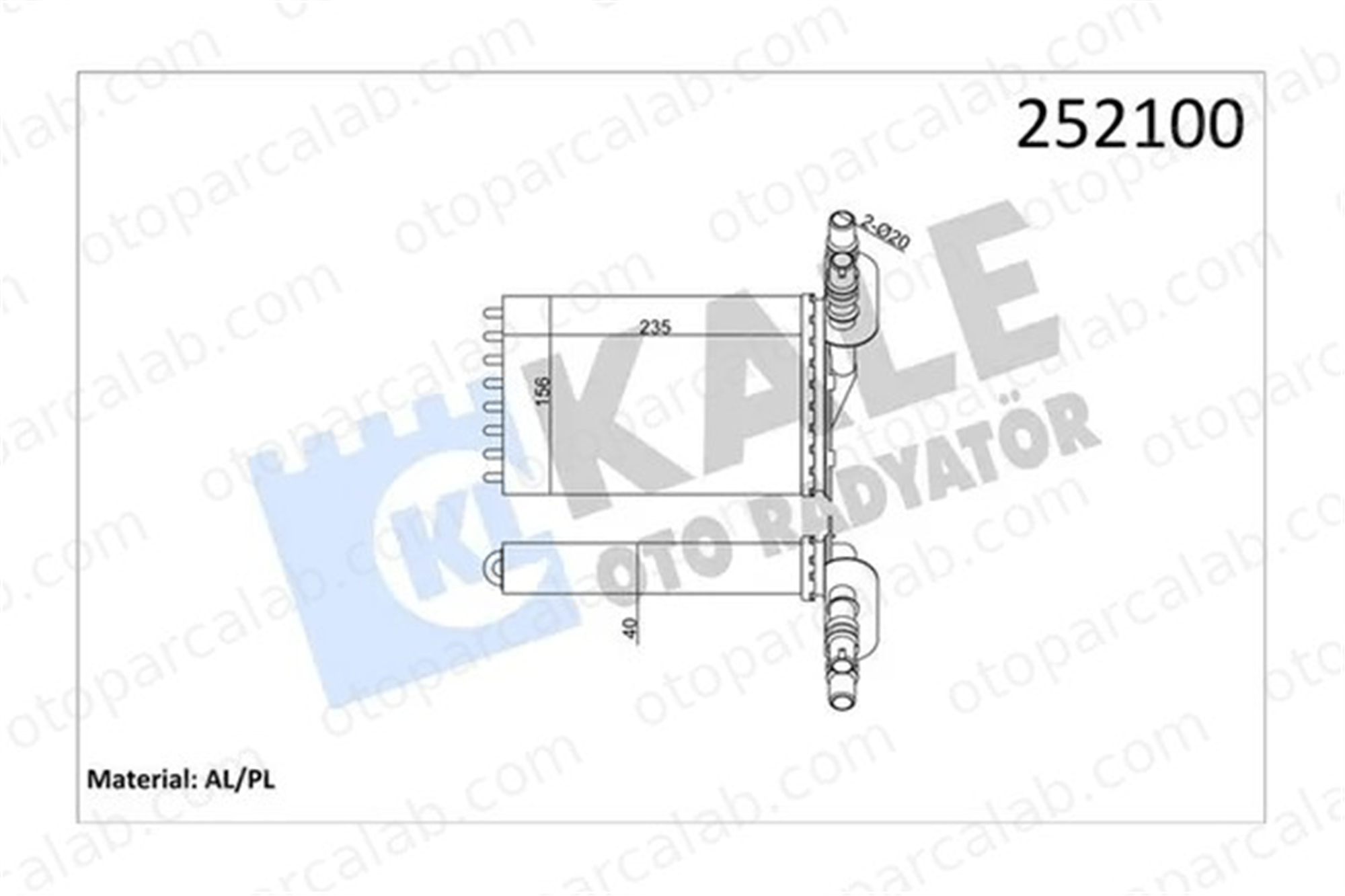 KALE 252100 Kalorifer Radyatörü RENAULT CLIO II THALIA I 7701044790 7701045552