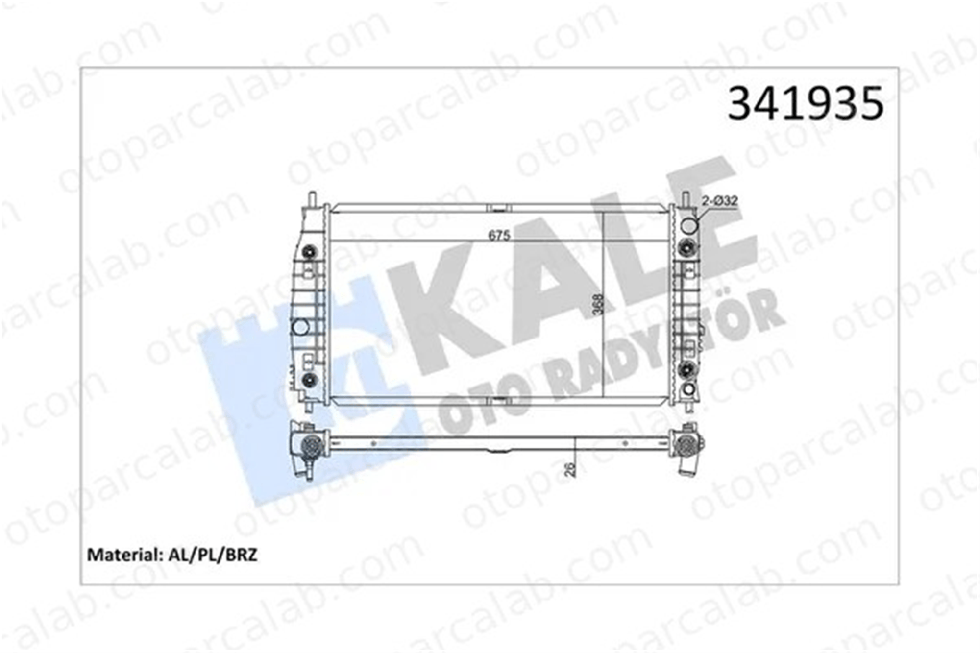 KALE 341935 Su Radyatörü CHRYSLER 300M 341935 5010359