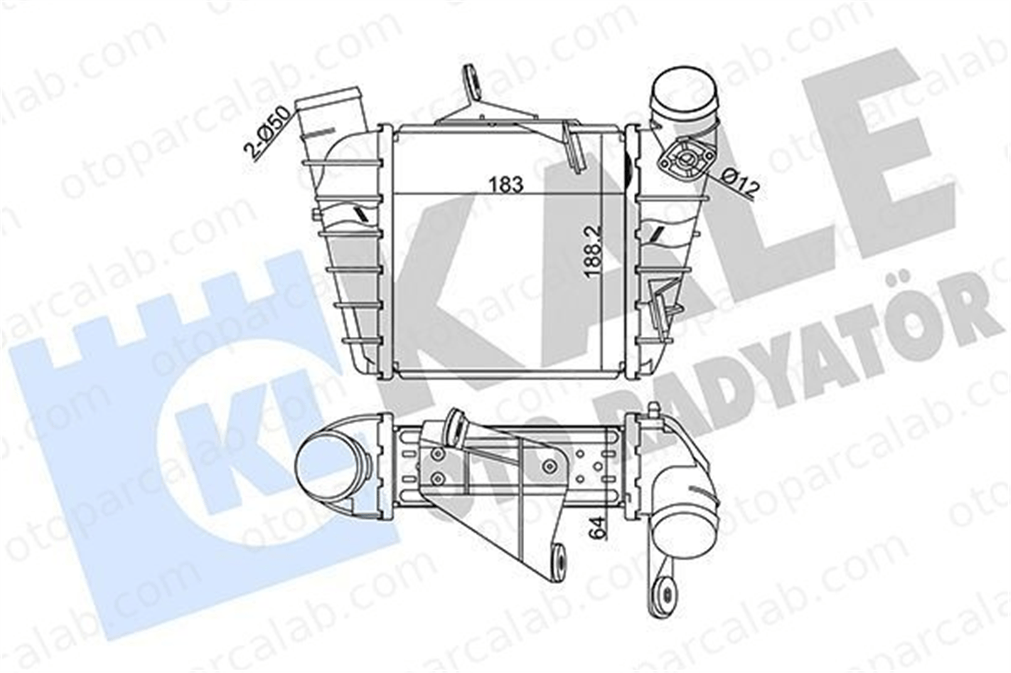 KALE 342300 Turbo Radyatörü VW POLO SEAT IBIZA III 6Q0145804A 6Q0145804G