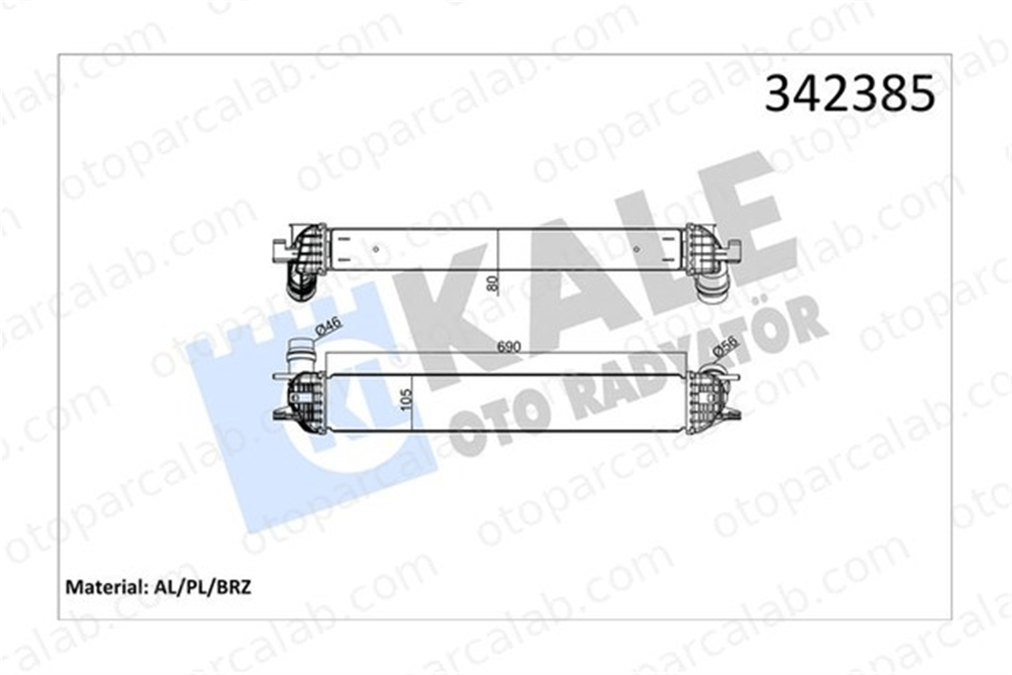 KALE 342385 Turbo Radyatörü RENAULT LAGUNA III LAGUNA III Grandtour 144610001N