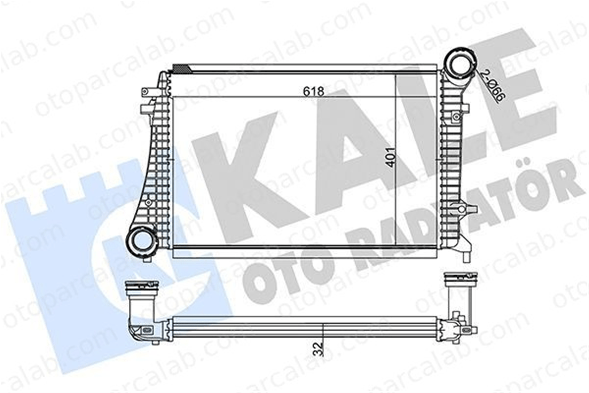 KALE 342500 Turbo Radyatörü VW GOLF V CADDY III Kasa/büyük limuzin 1K0145803G 1K0145803H