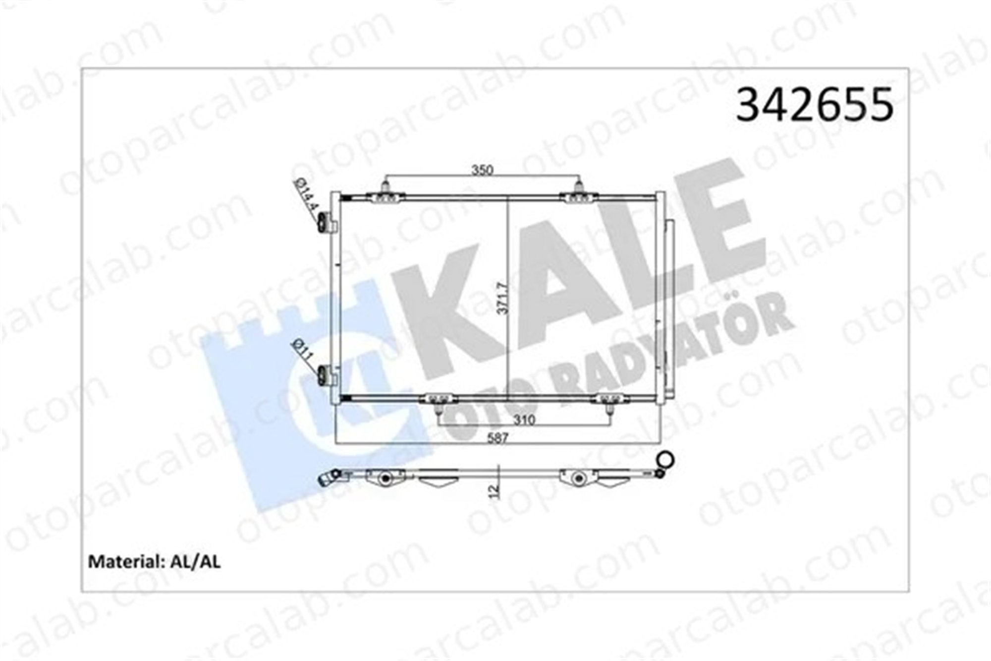 KALE 342655 Klima Radyatörü CITROËN C-ELYSEE PEUGEOT 301 9674994280