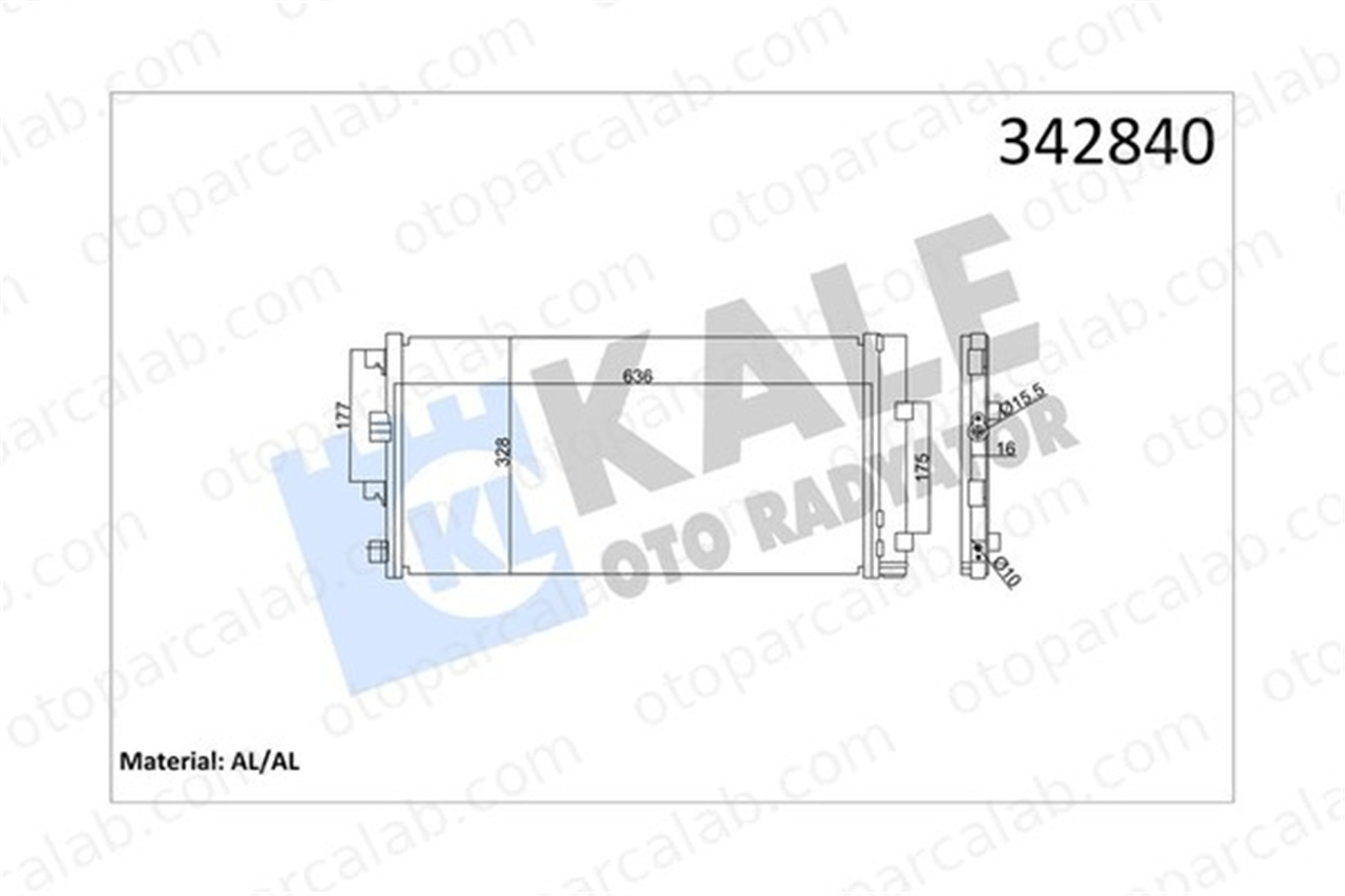 KALE 342840 Klima Radyatörü DACIA DUSTER DUSTER Kasa/SUV 921008028R 8200880551