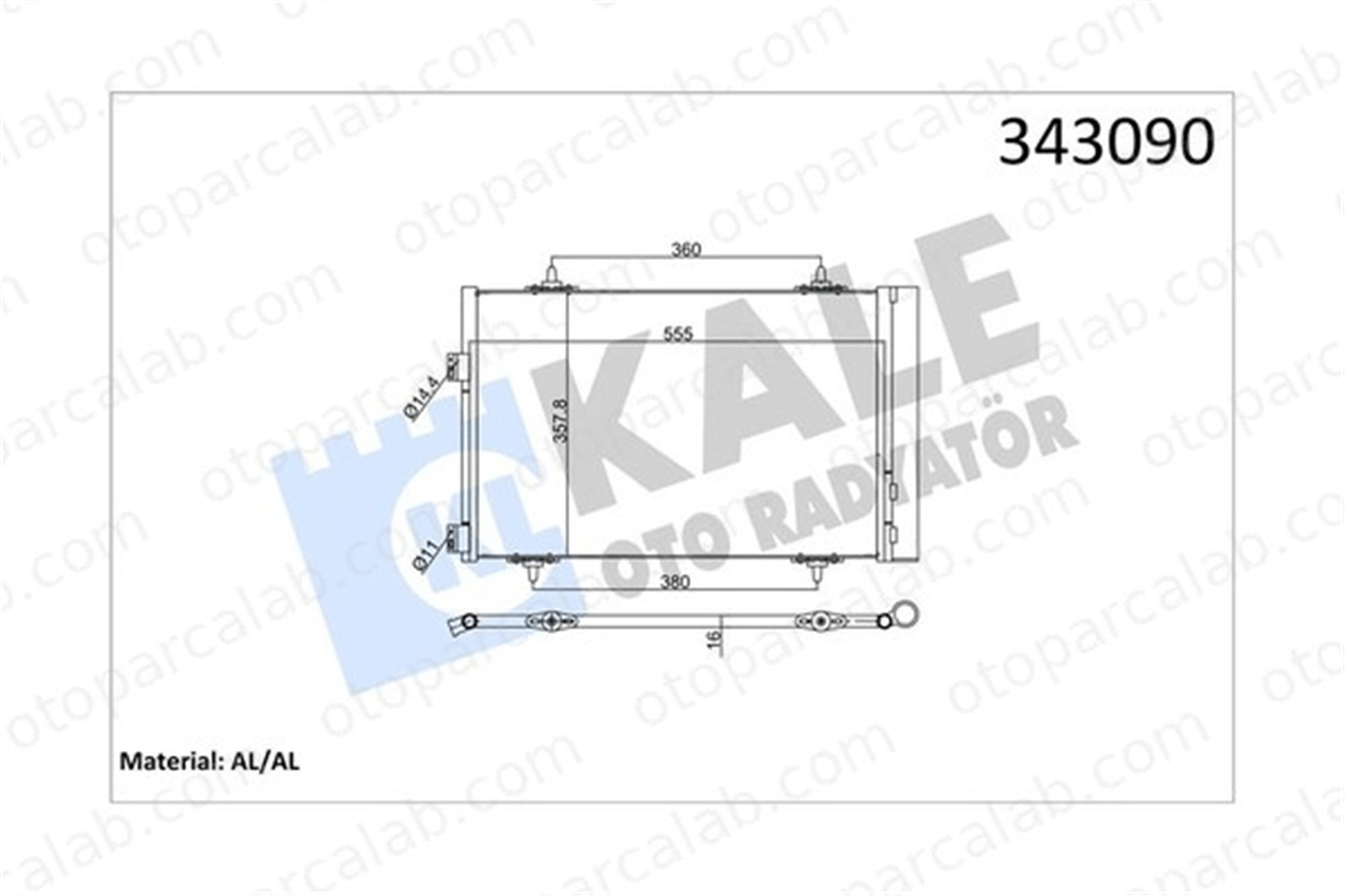 KALE 343090 Klima Radyatörü PEUGEOT 508 I 508 SW I 6455JA 6455JC