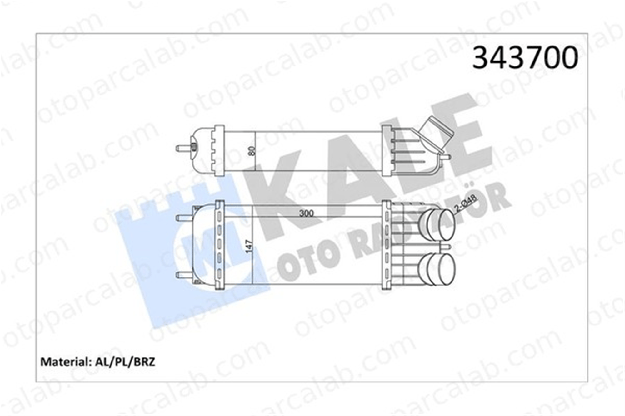 KALE 343700 Turbo Radyatörü CITROËN C3 I C3 II 384J4E256091 0384J4 E256091