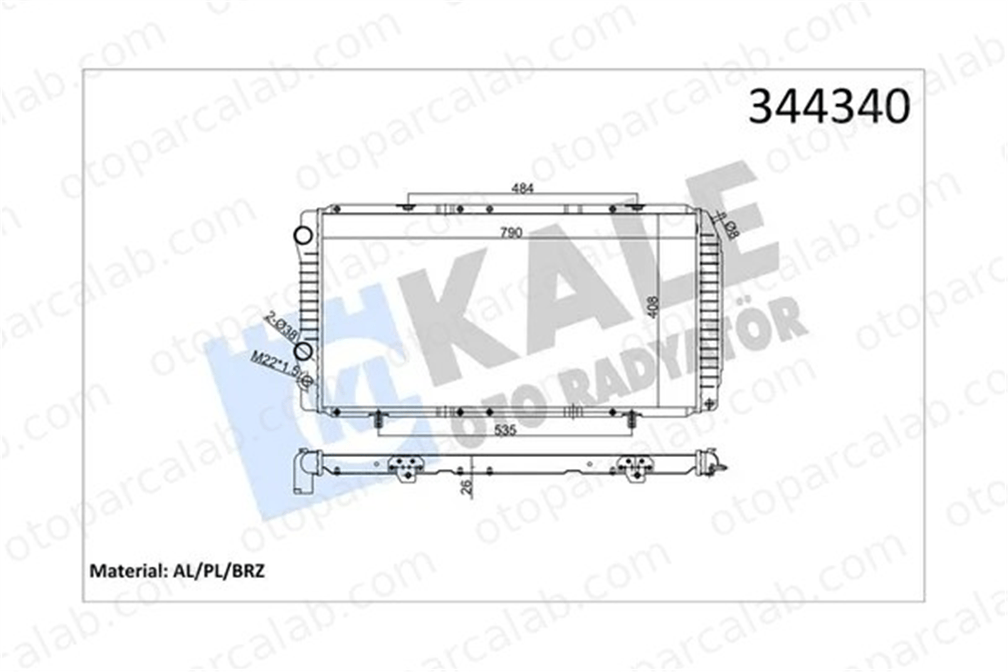 KALE 344340 Su Radyatörü FIAT DUCATO Panelvan/Van DUCATO Minibüs/Otobüs 344340 1301HQ