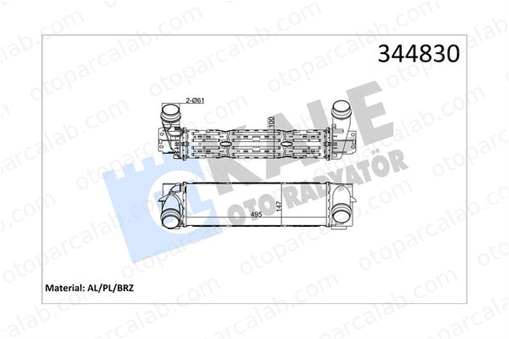 KALE 344830 Turbo Radyatörü BMW X3 X4 344830 17517823571