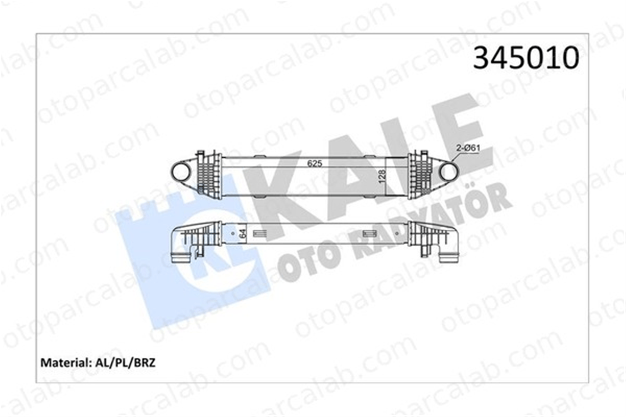 KALE 345010 Turbo Radyatörü MERCEDES-BENZ C-SERISI C-SERISI T-Model A2045000100 2045000100