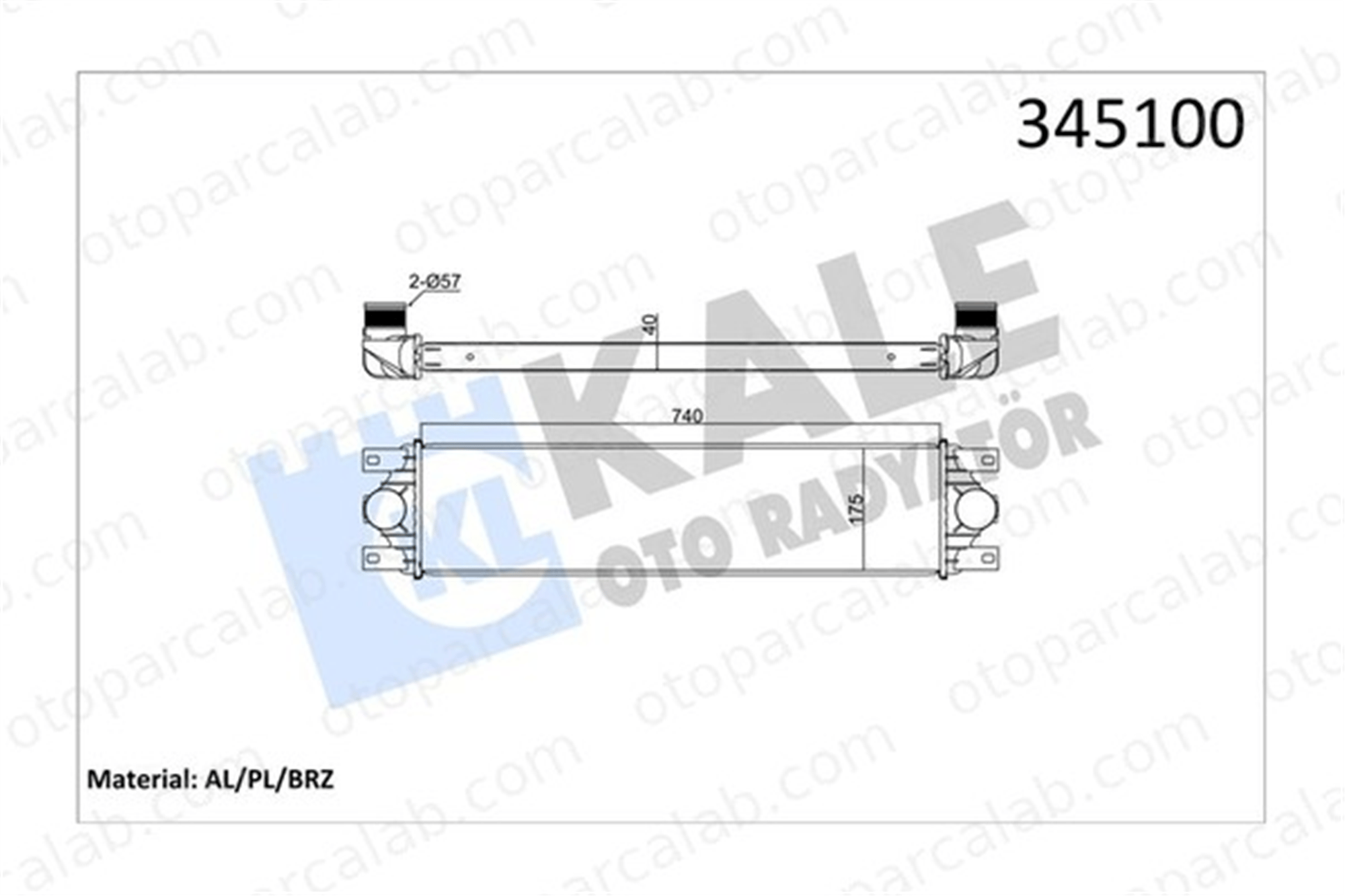 KALE 345100 Turbo Radyatörü OPEL MOVANO A Panelvan/Van NISSAN INTERSTAR Minibüs/Otobüs 93179776 4415074