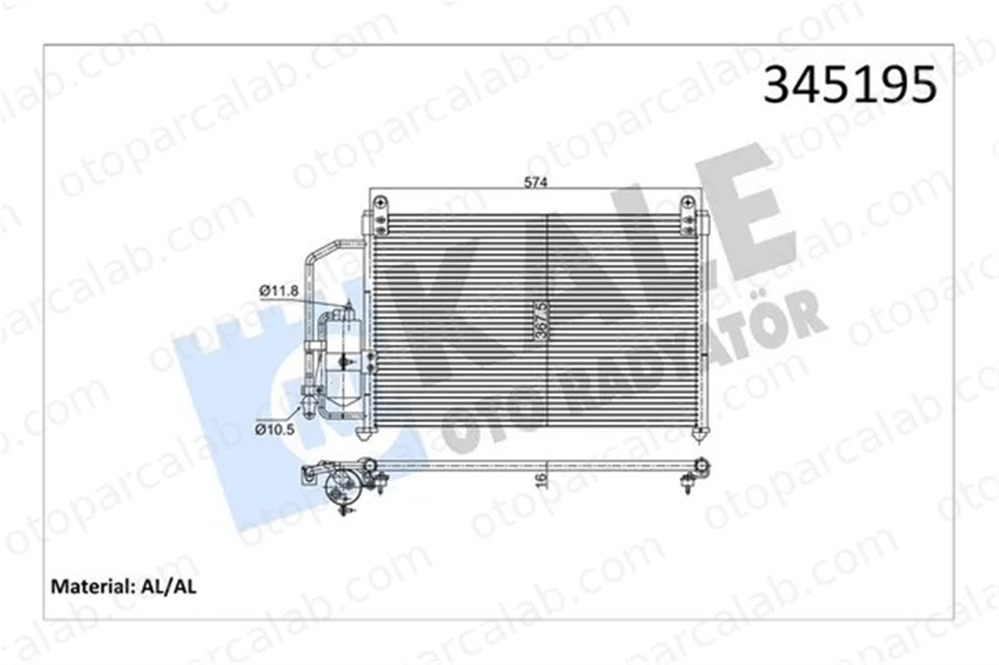 KALE 345195 Klima Radyatörü DAEWOO LANOS LANOS Sedan 96274635 96303204