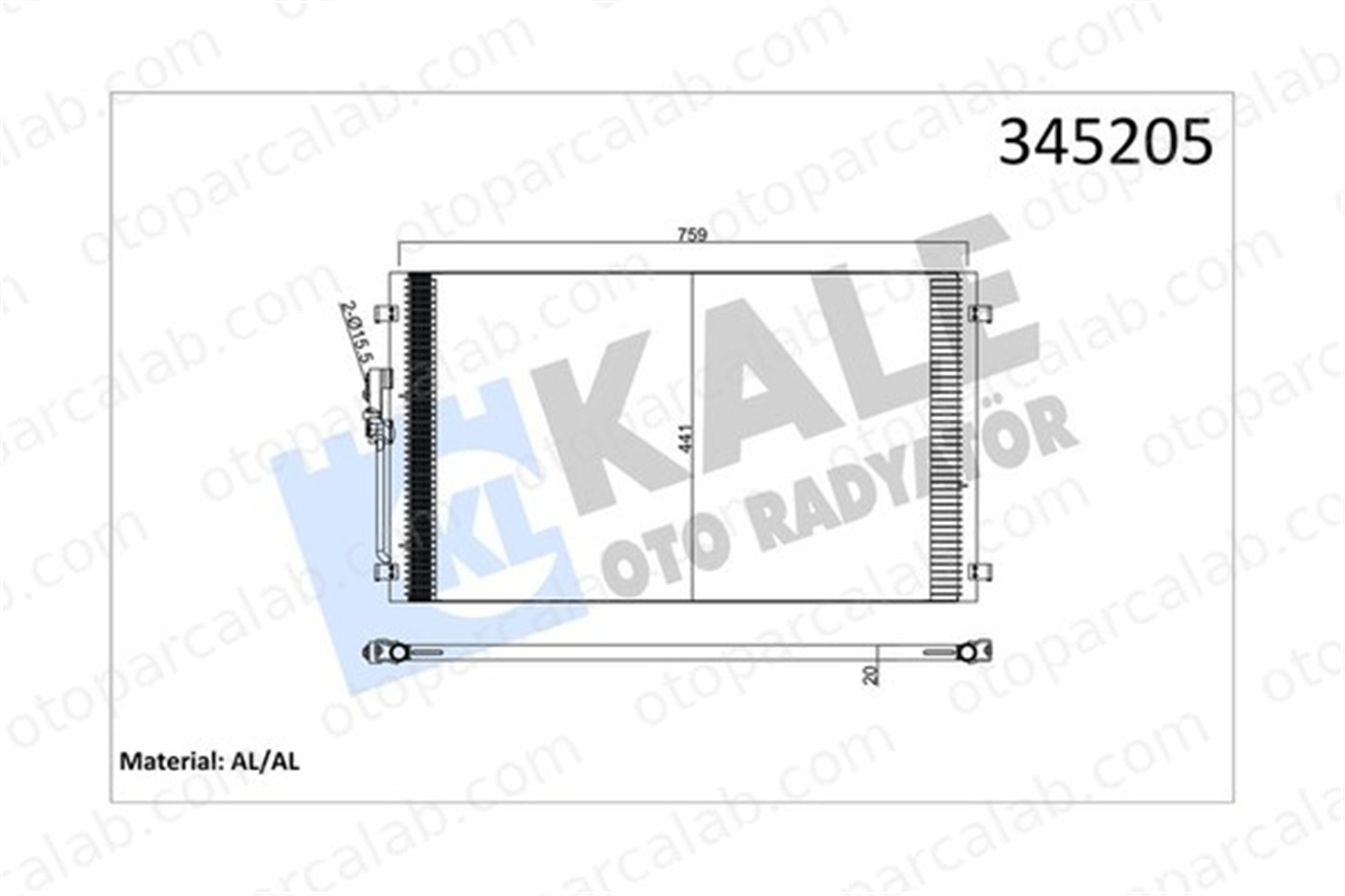 KALE 345205 Klima Radyatörü DODGE CARAVAN CHRYSLER VOYAGER IV 4809227 4809227AD