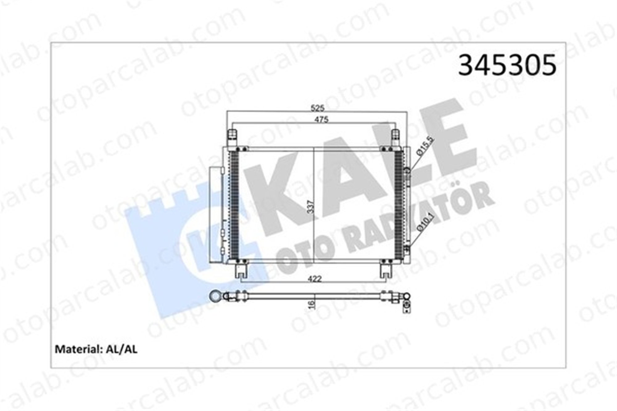 KALE 345305 Klima Radyatörü TOYOTA YARIS URBAN CRUISER 8846052130 8846052090