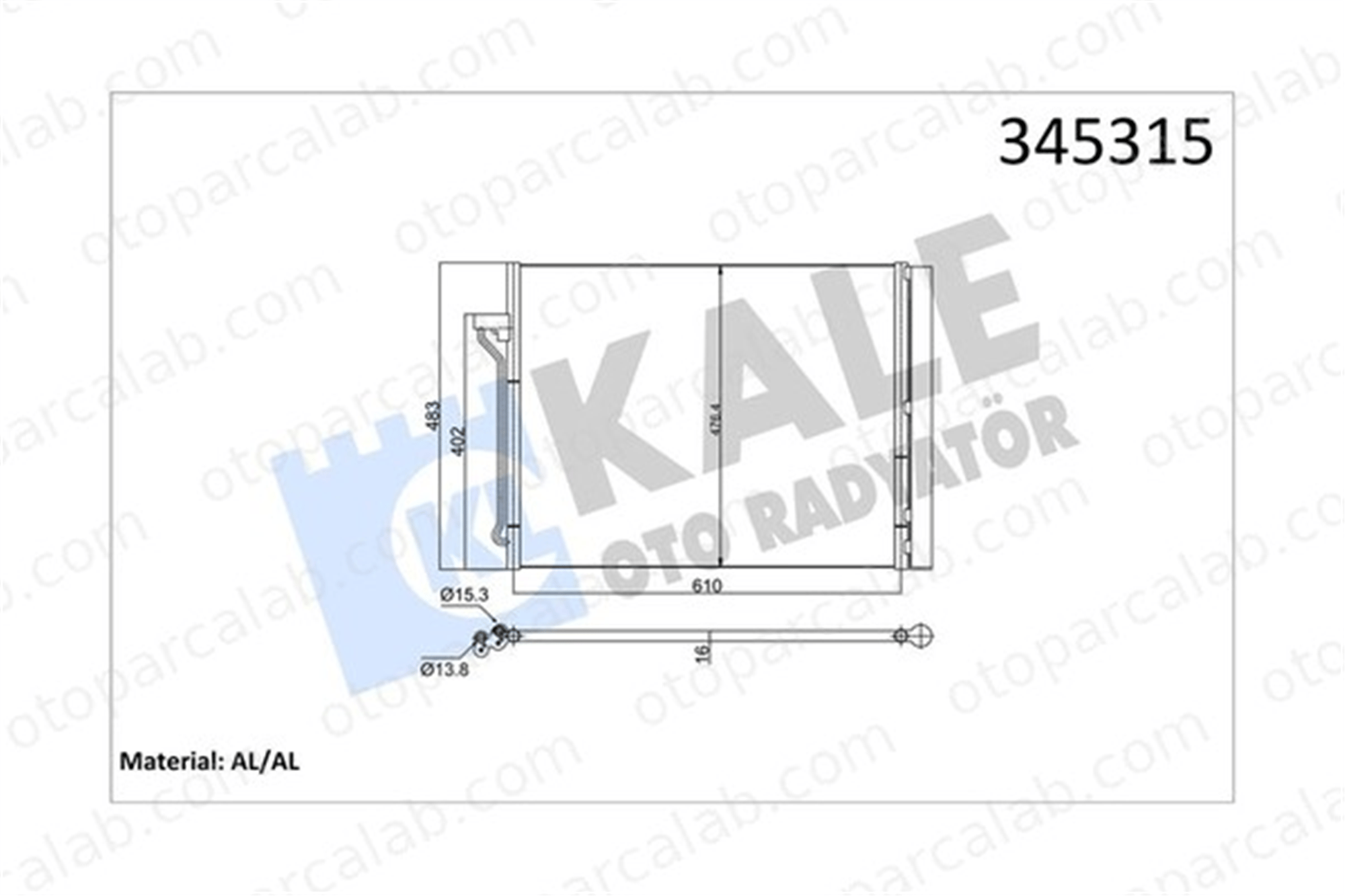 KALE 345315 Klima Radyatörü BMW 5 5 Touring 64536805452 64539189238