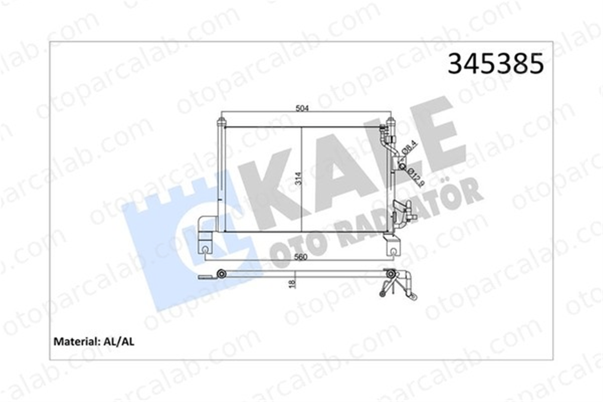 KALE 345385 Klima Radyatörü FORD RANGER MAZDA B-SERIE 3636303 3871793